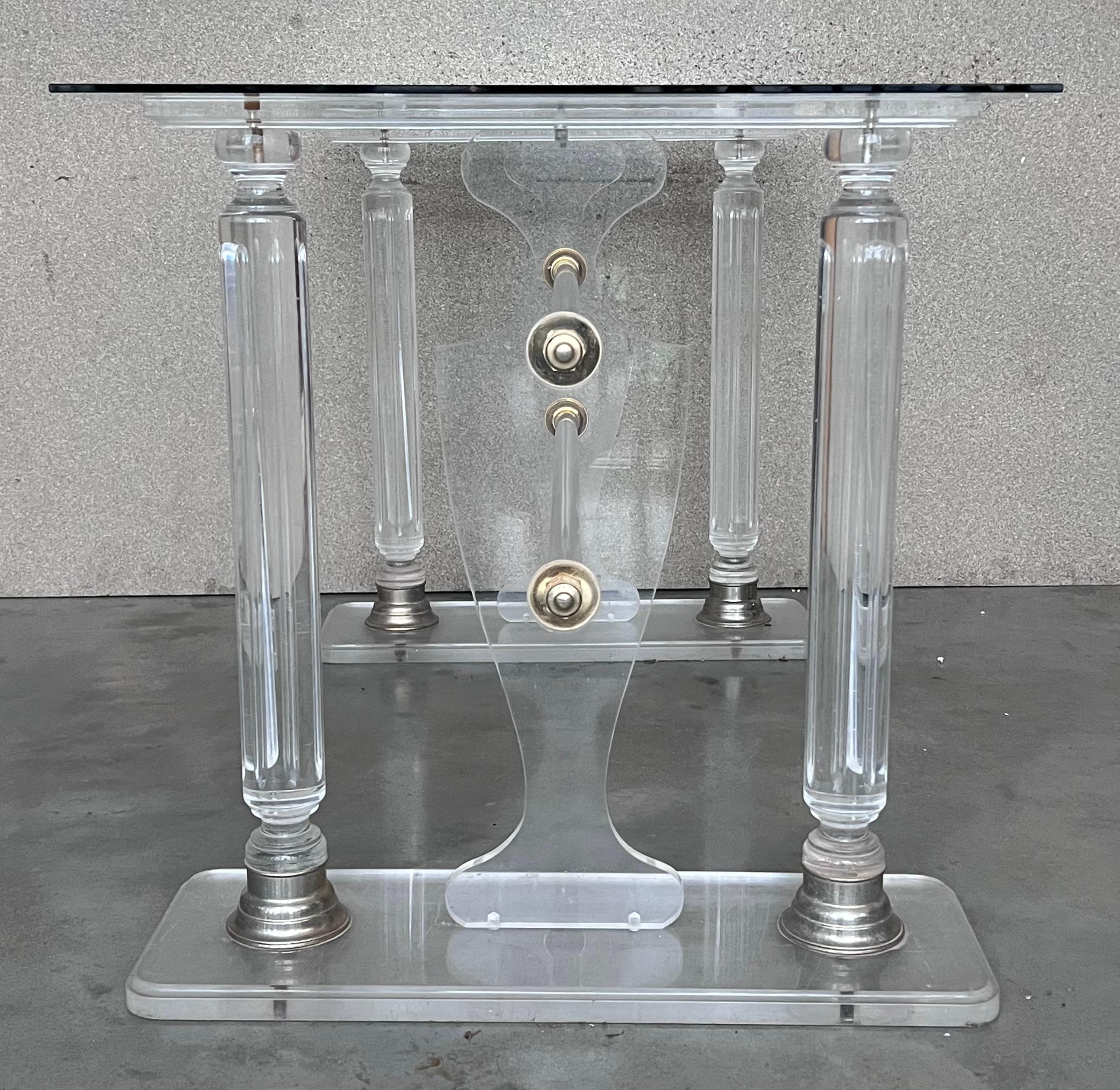 Lucite Console or Dining Table in the Manner of Karl Springer In Good Condition For Sale In Miami, FL