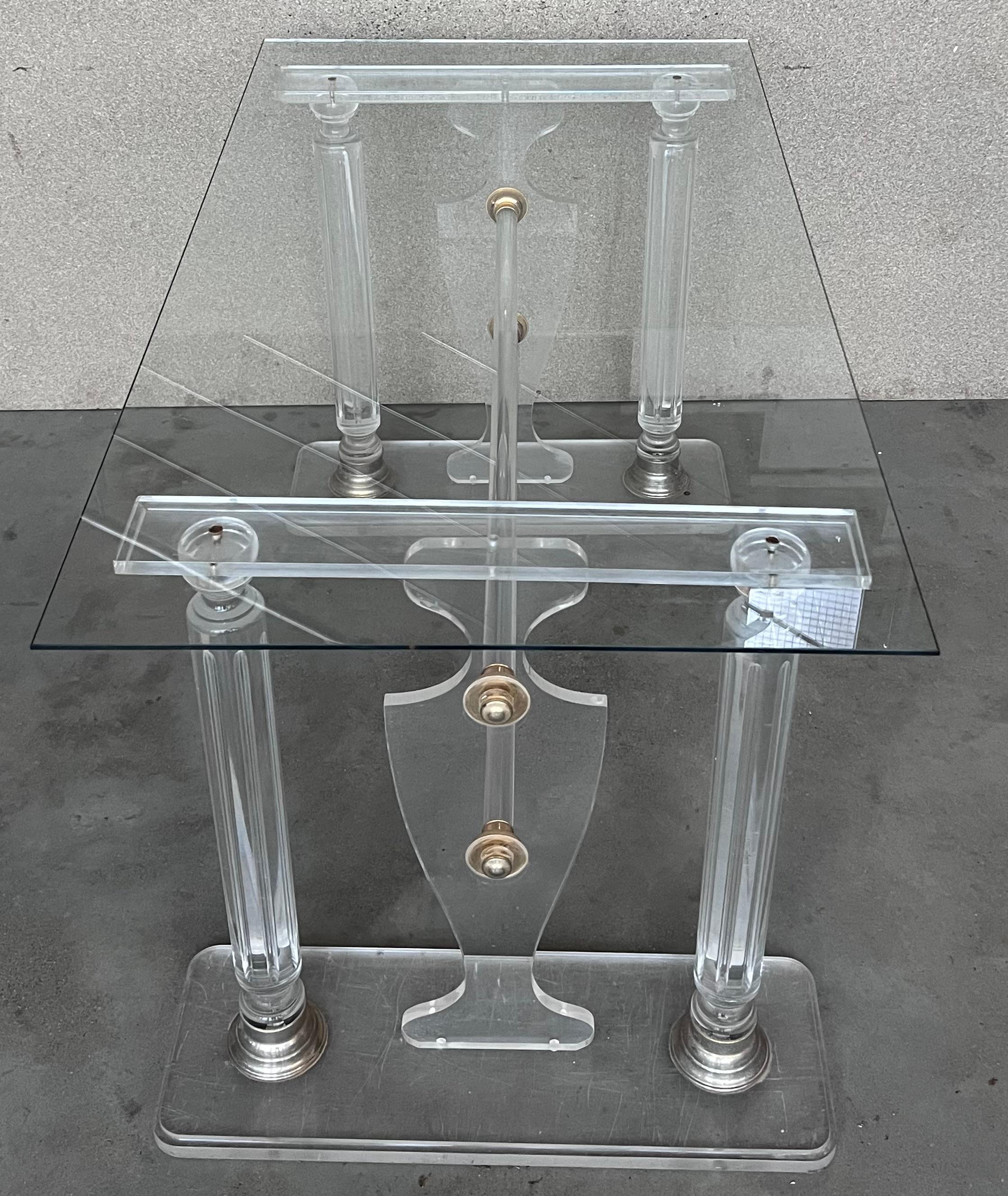 Lucite Console or Dining Table in the Manner of Karl Springer For Sale 1