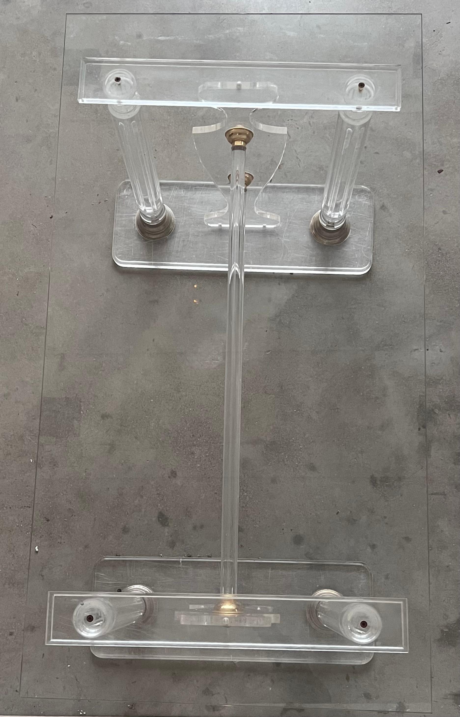 Lucite Console or Dining Table in the Manner of Karl Springer For Sale 2