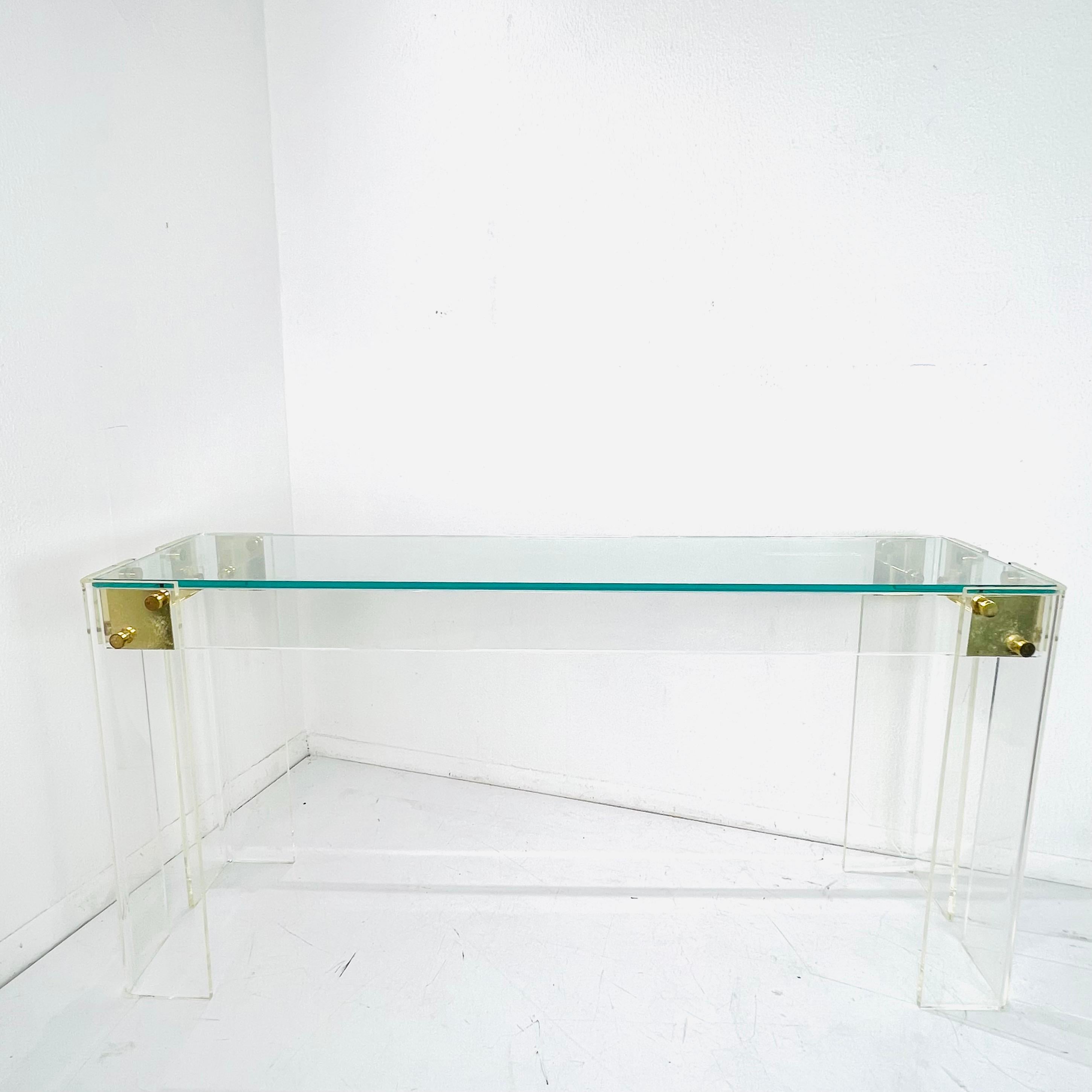 Lucite Console Table in the style of Charles Hollis Jones For Sale 7