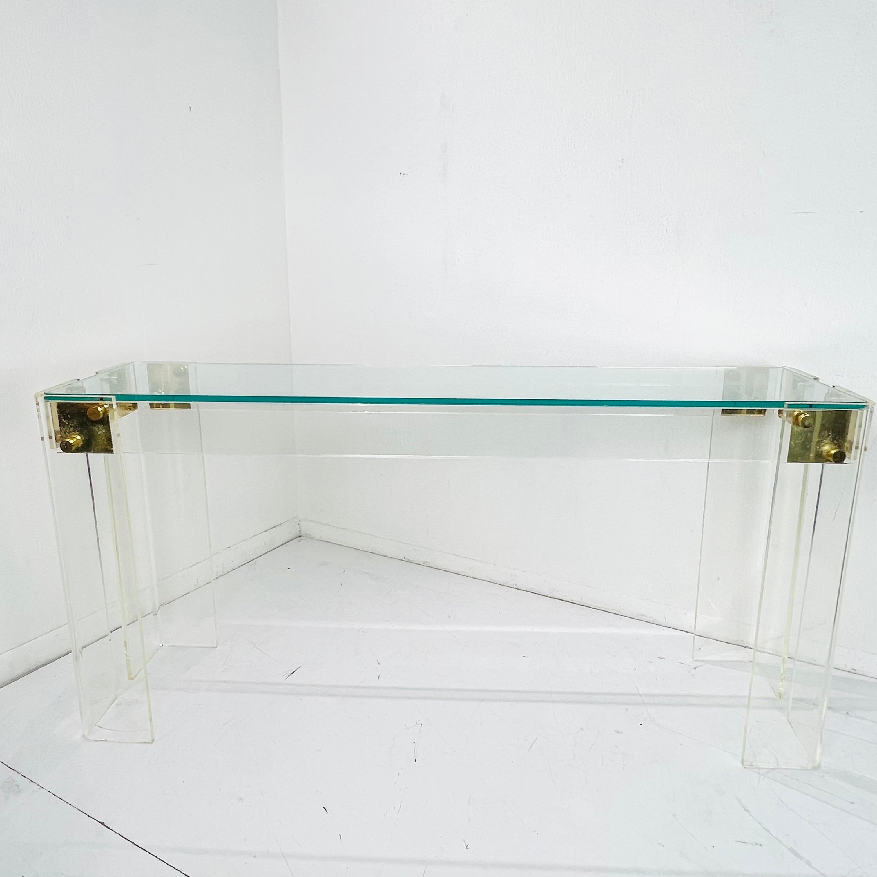 Lucite Console Table in the style of Charles Hollis Jones For Sale 8