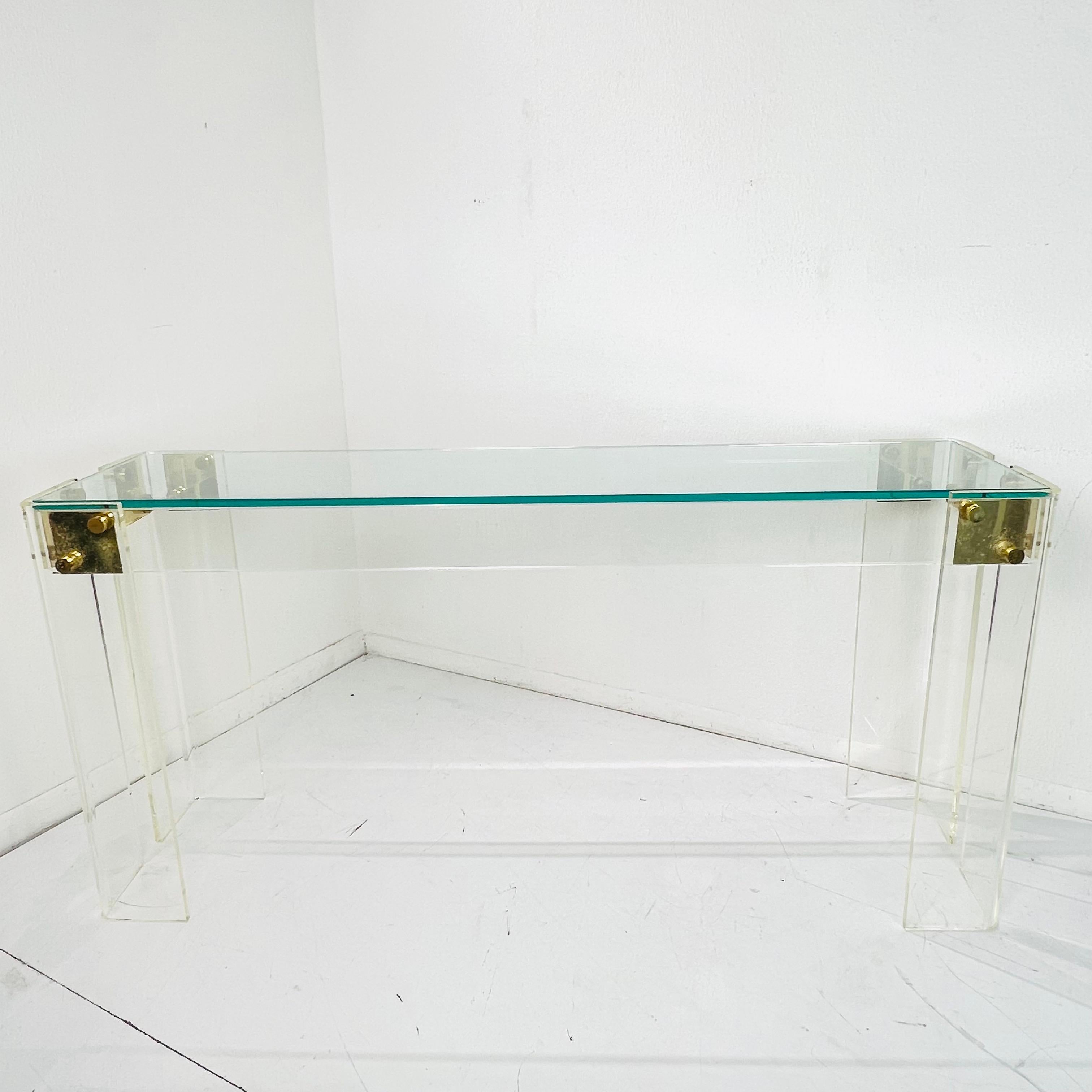Lucite Console Table in the style of Charles Hollis Jones For Sale 9