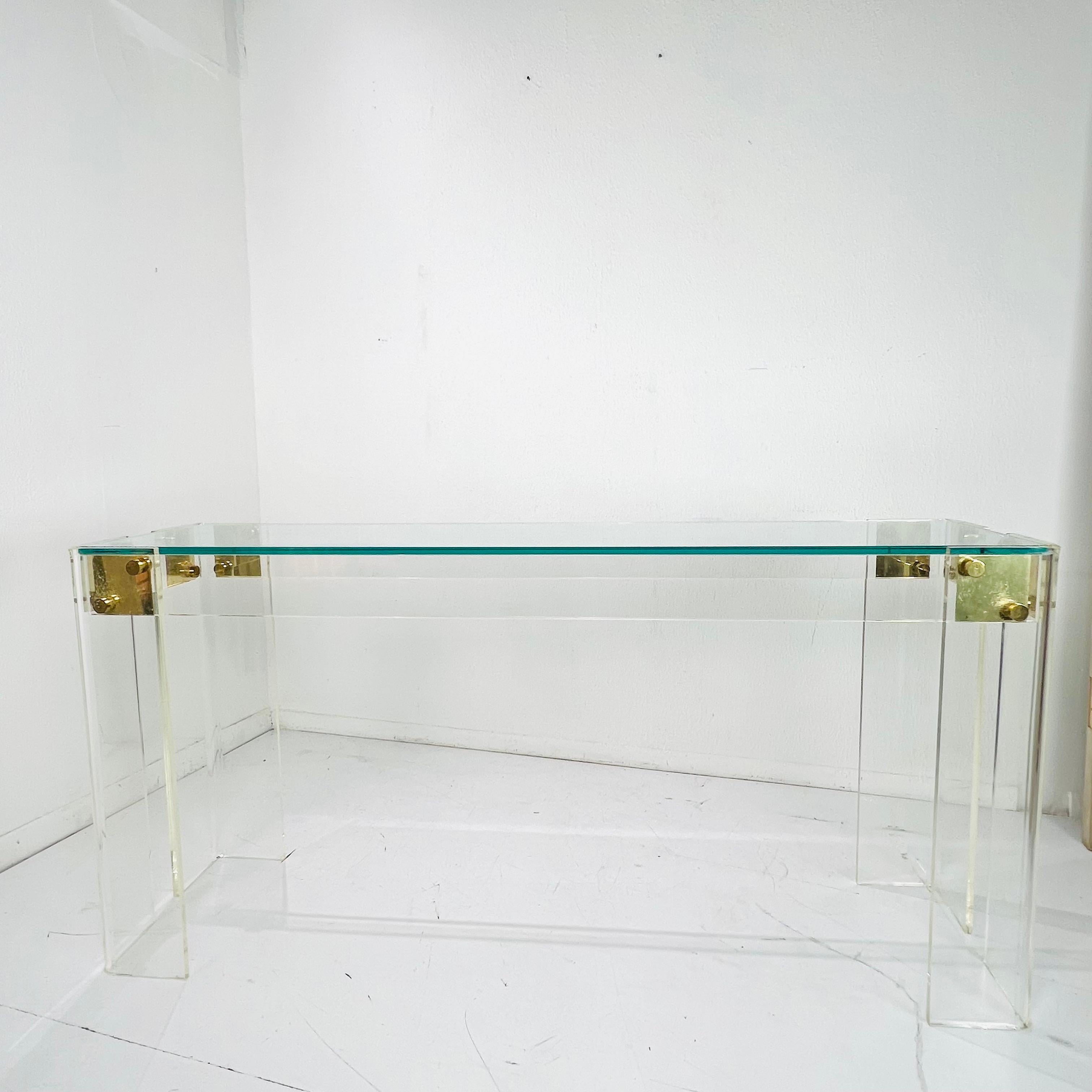 Lucite Console Table in the style of Charles Hollis Jones For Sale 10