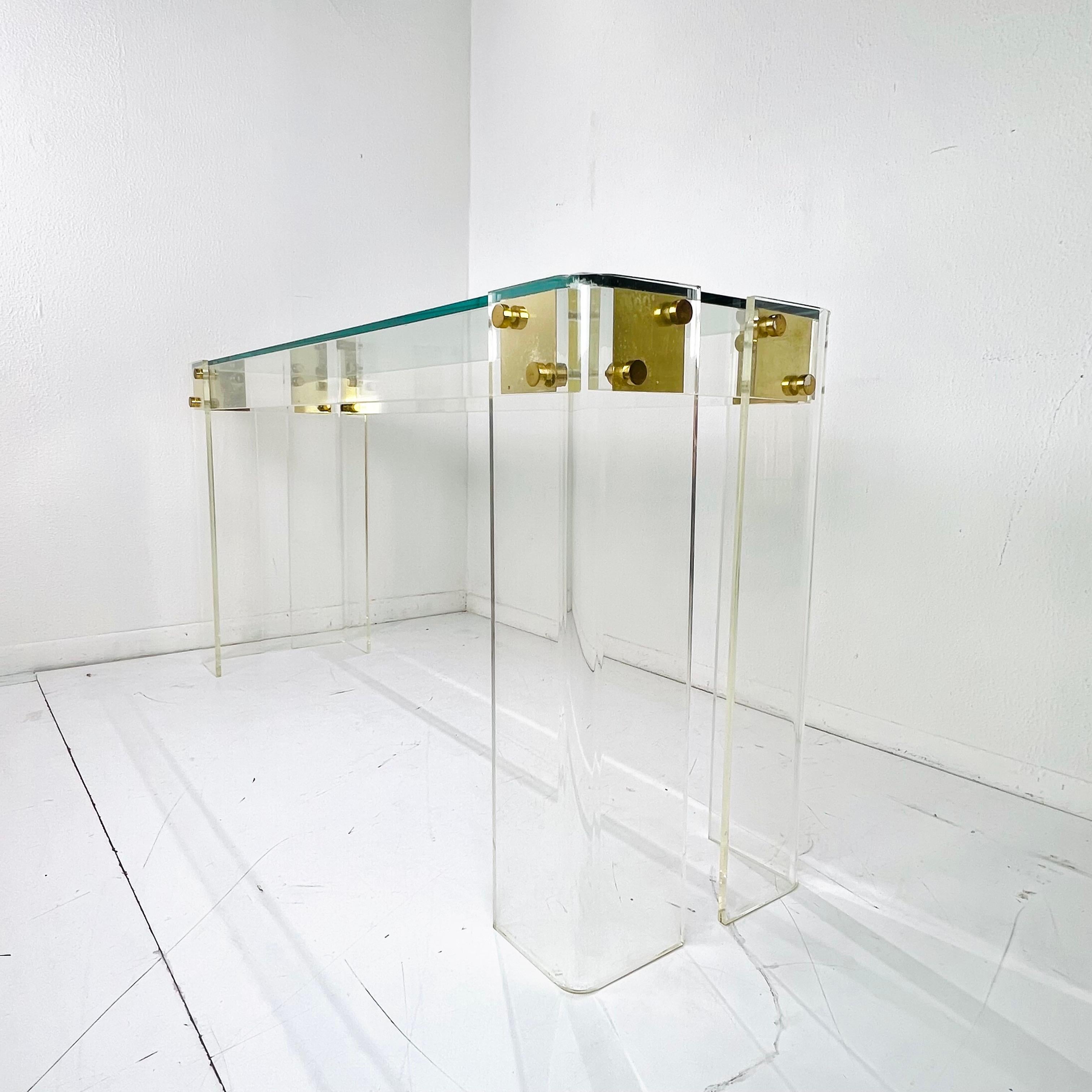 Lucite Console Table in the style of Charles Hollis Jones For Sale 1