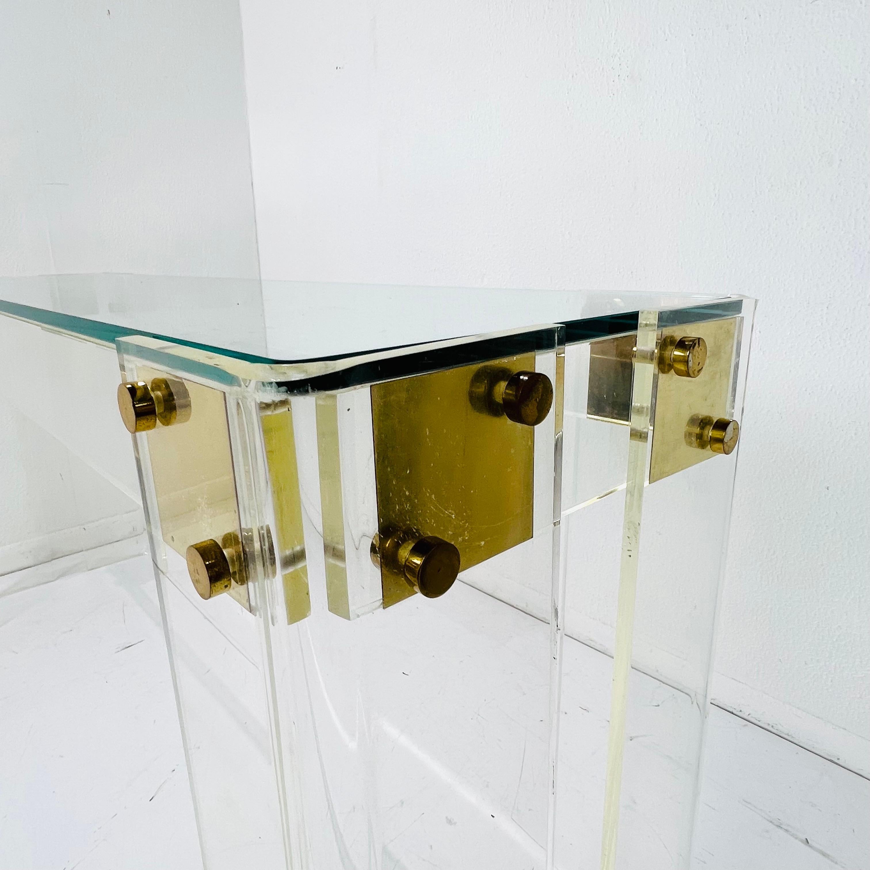 Lucite Console Table in the style of Charles Hollis Jones For Sale 2