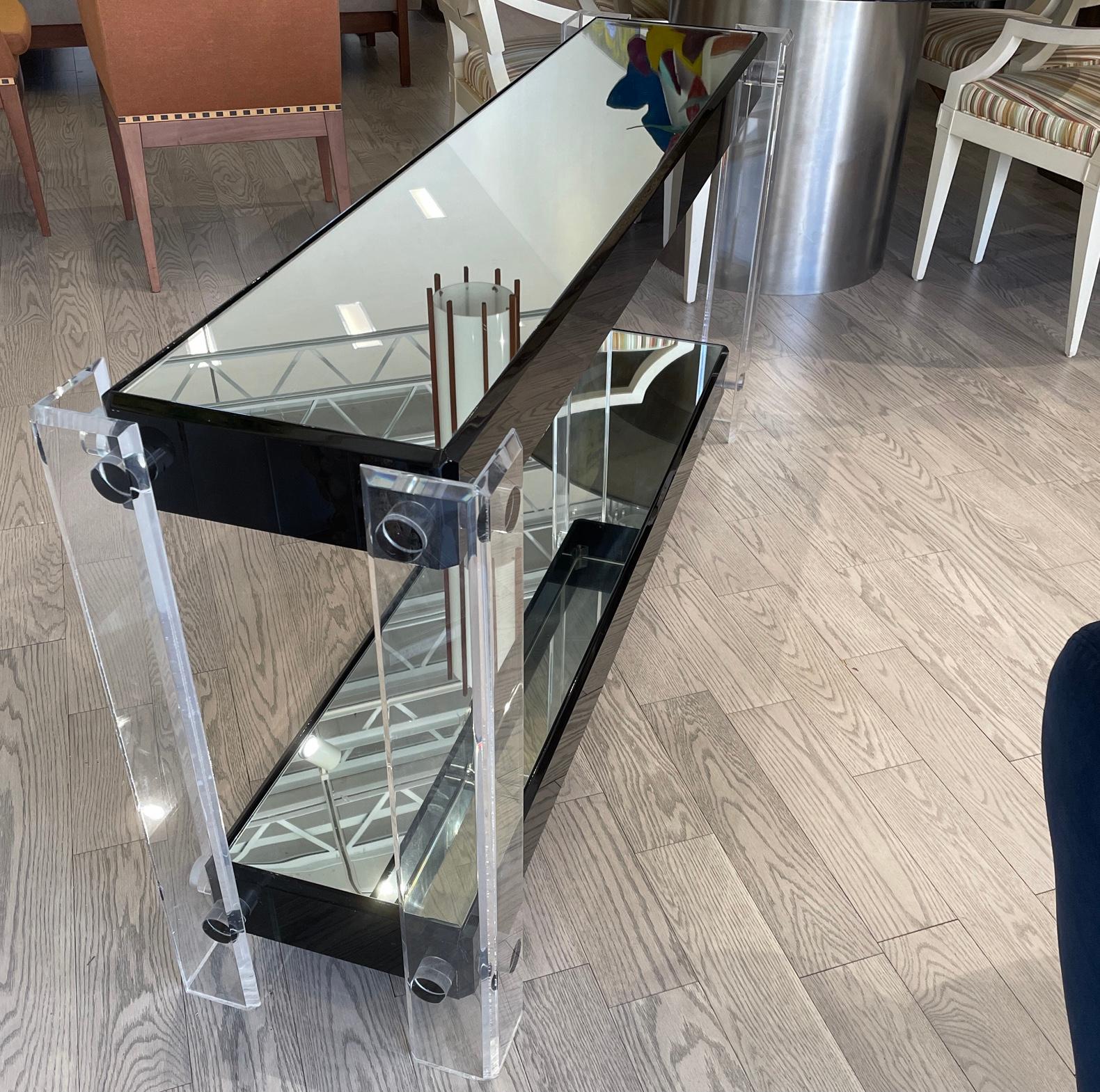 Late 20th Century Lucite Console Table For Sale