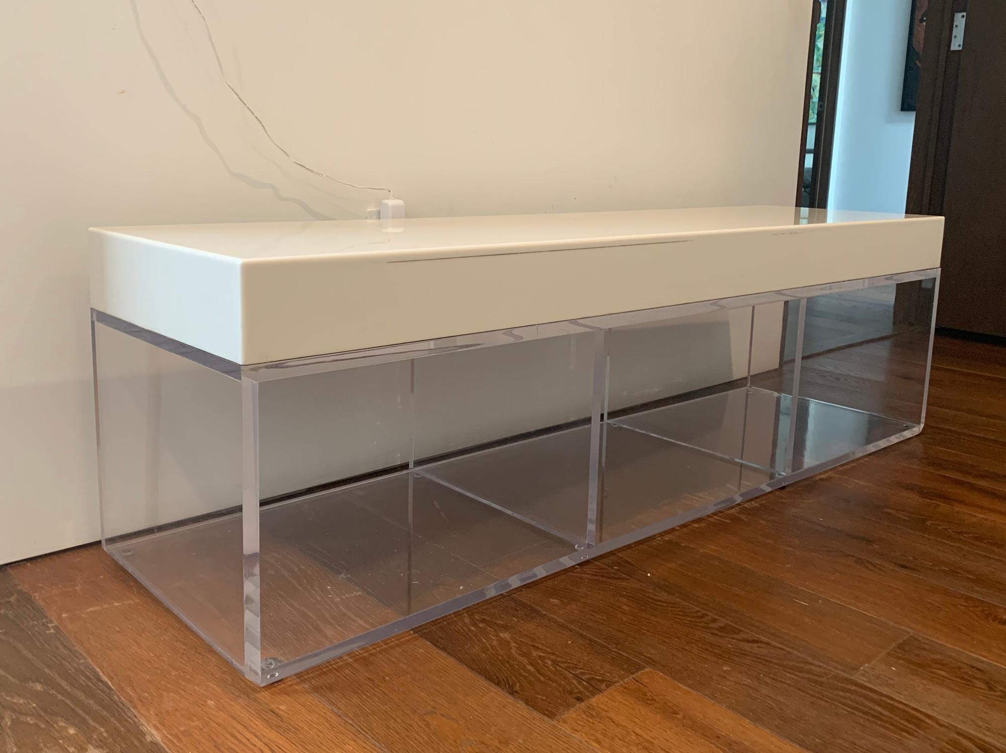 Lucite and Corian Bench by Cain Modern For Sale 5