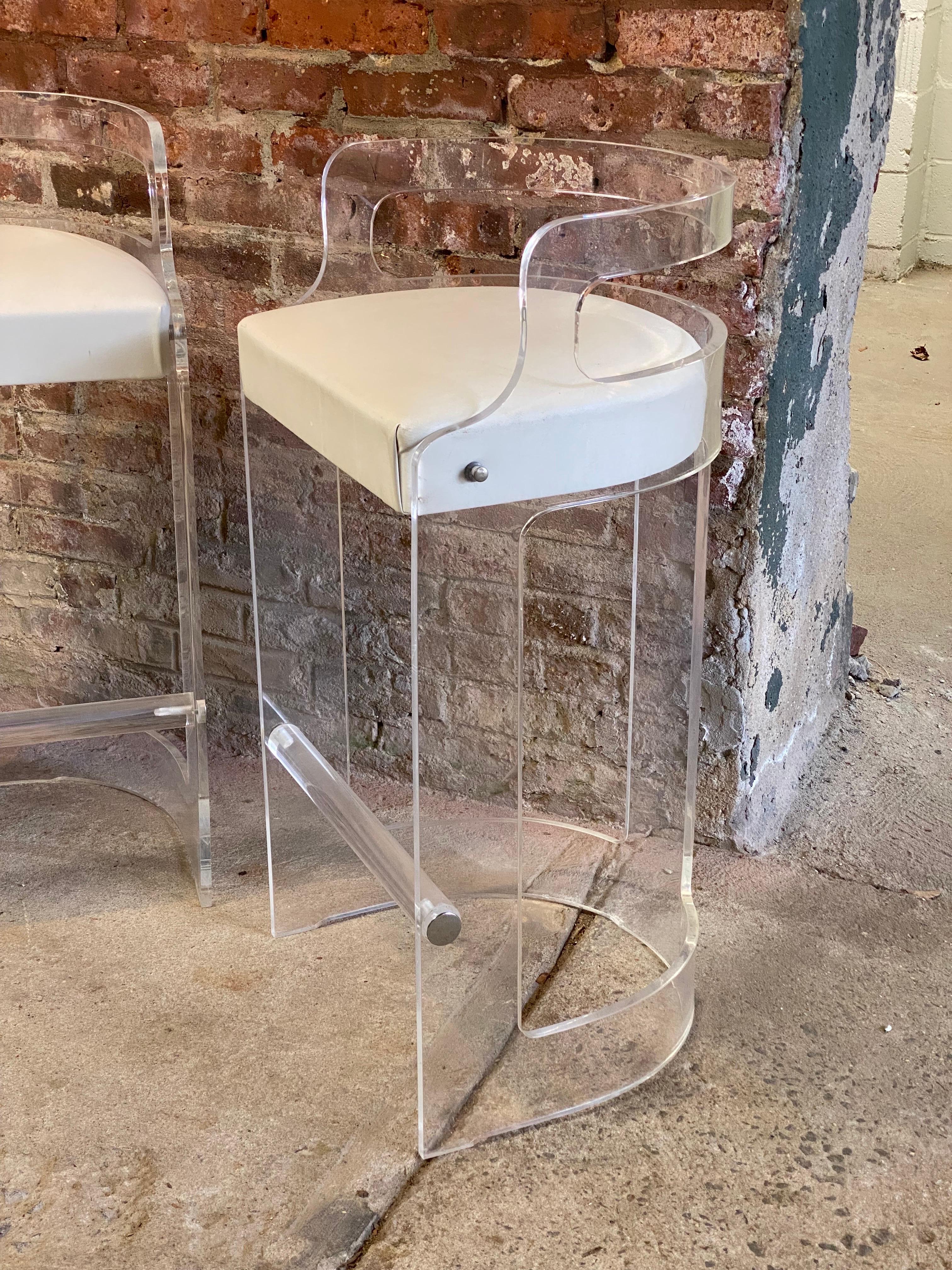 20th Century Lucite Counter Stools for Hill Manufacturing Company, Set of Four For Sale