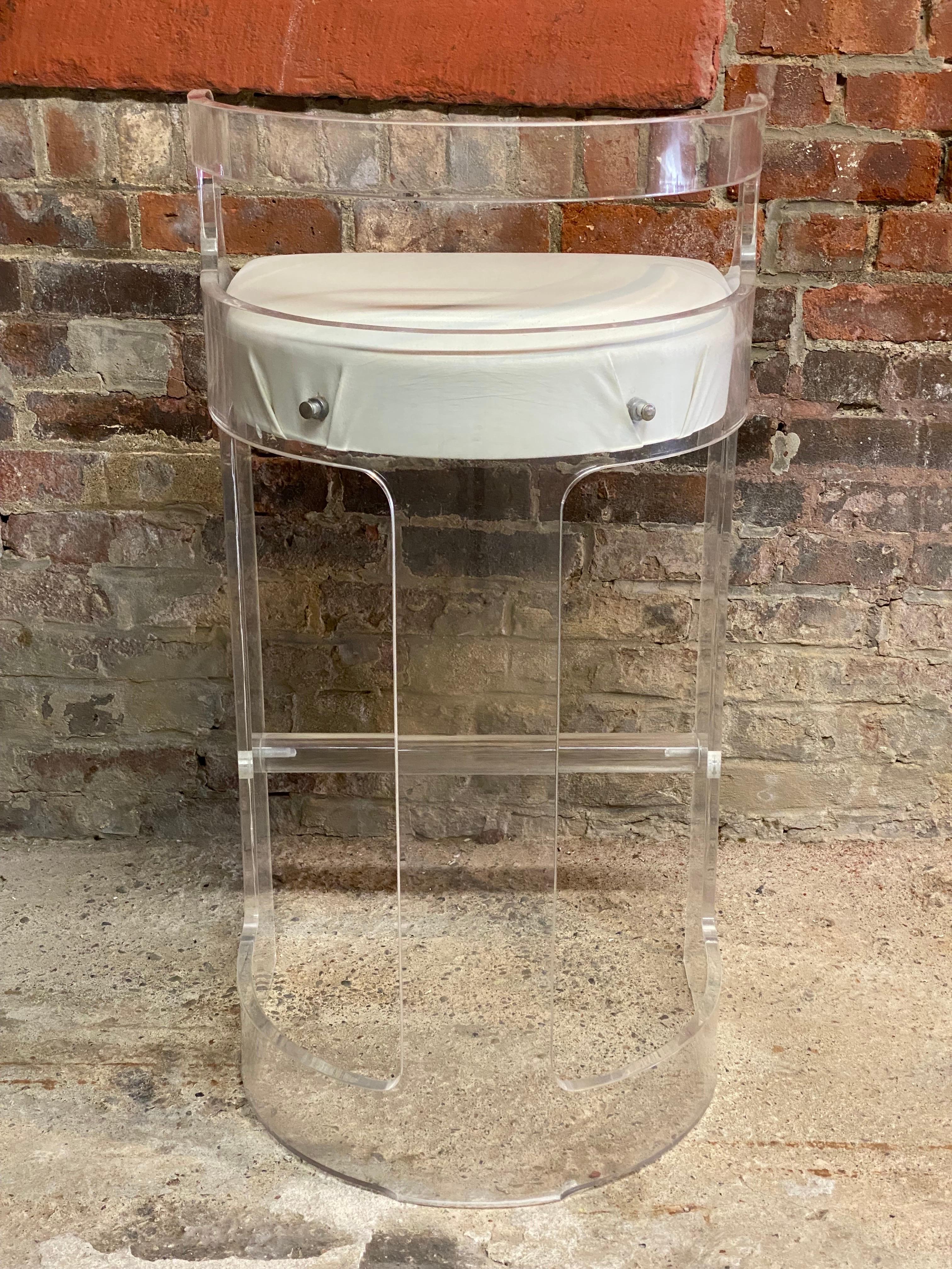 Lucite Counter Stools for Hill Manufacturing Company, Set of Four For Sale 1
