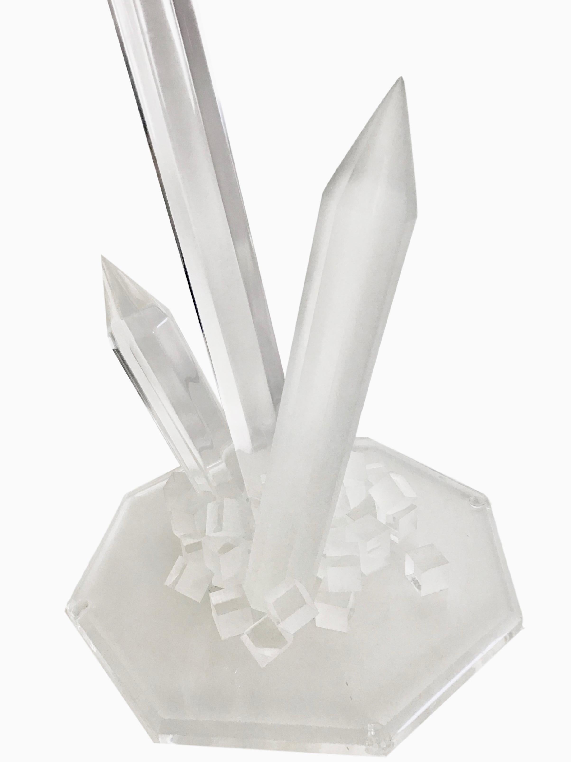 Modern Lucite Crystal Sculpture, circa 1980 For Sale