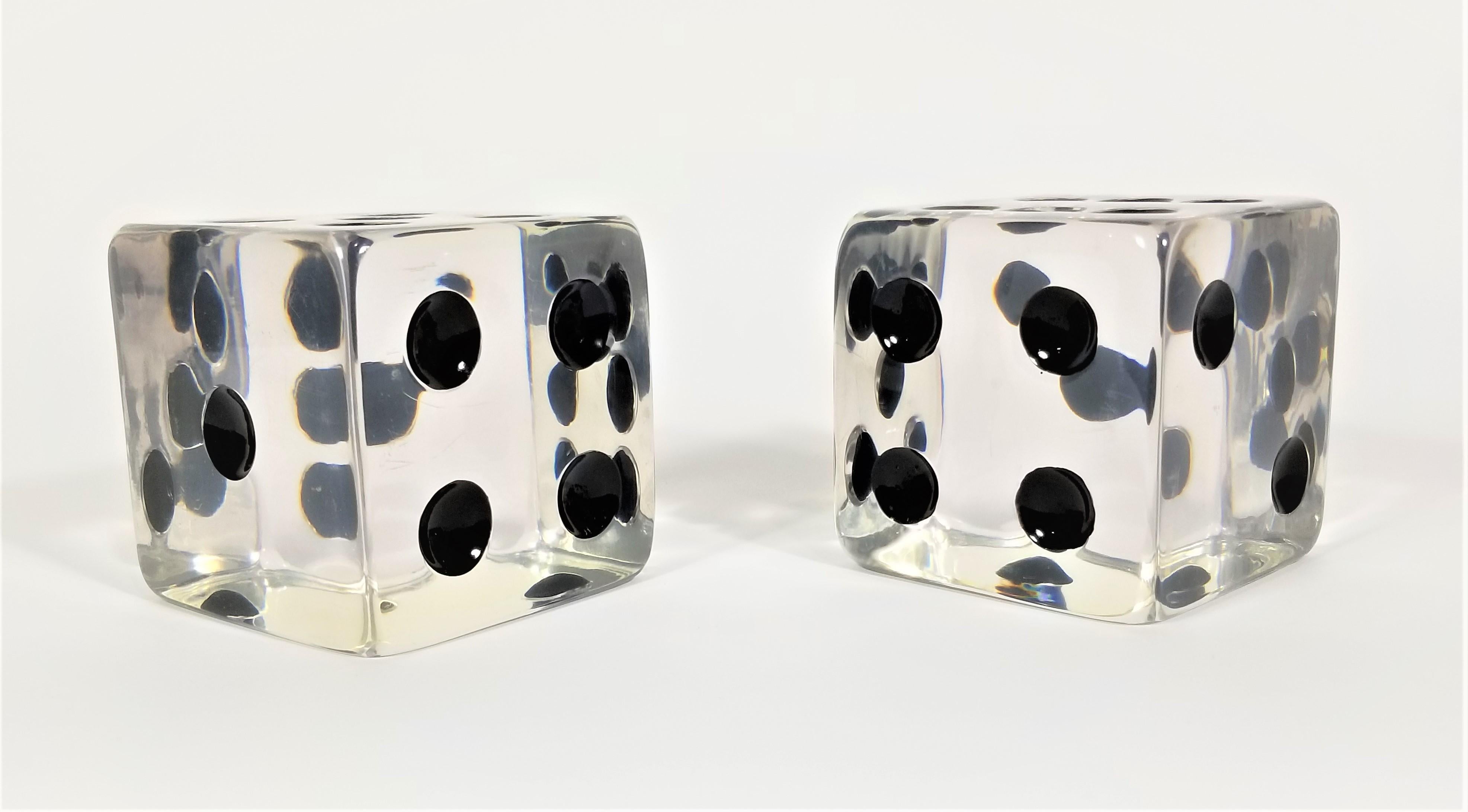 Charles Hollis Jones Lucite Dice Bookends Mid Century, 1960s In Good Condition In New York, NY