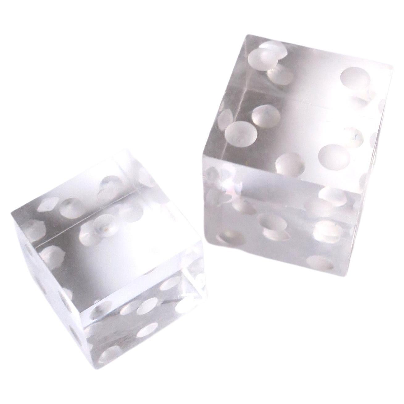 Lucite Dice Decorative Objects, Pair/Set For Sale