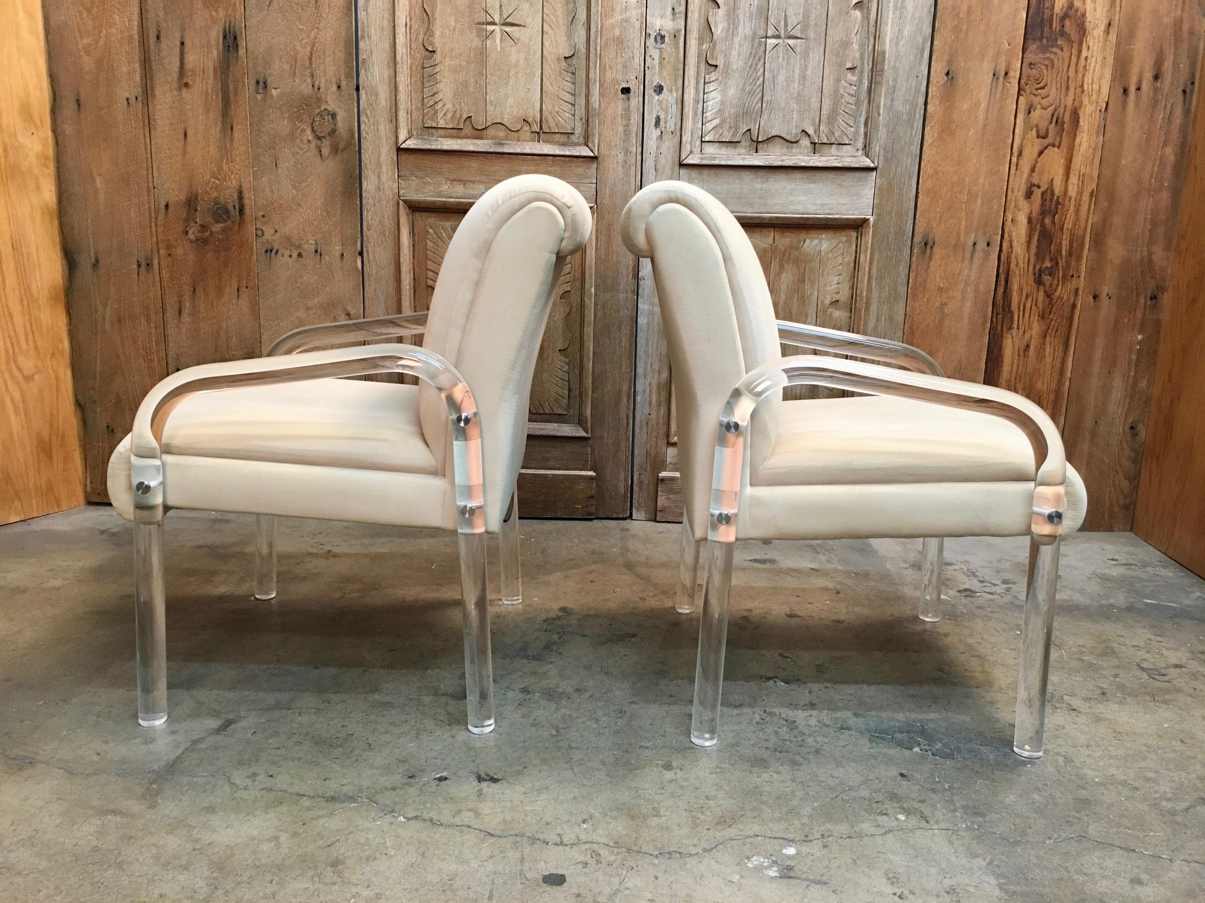 20th Century Lucite Dining Chairs Set of Four