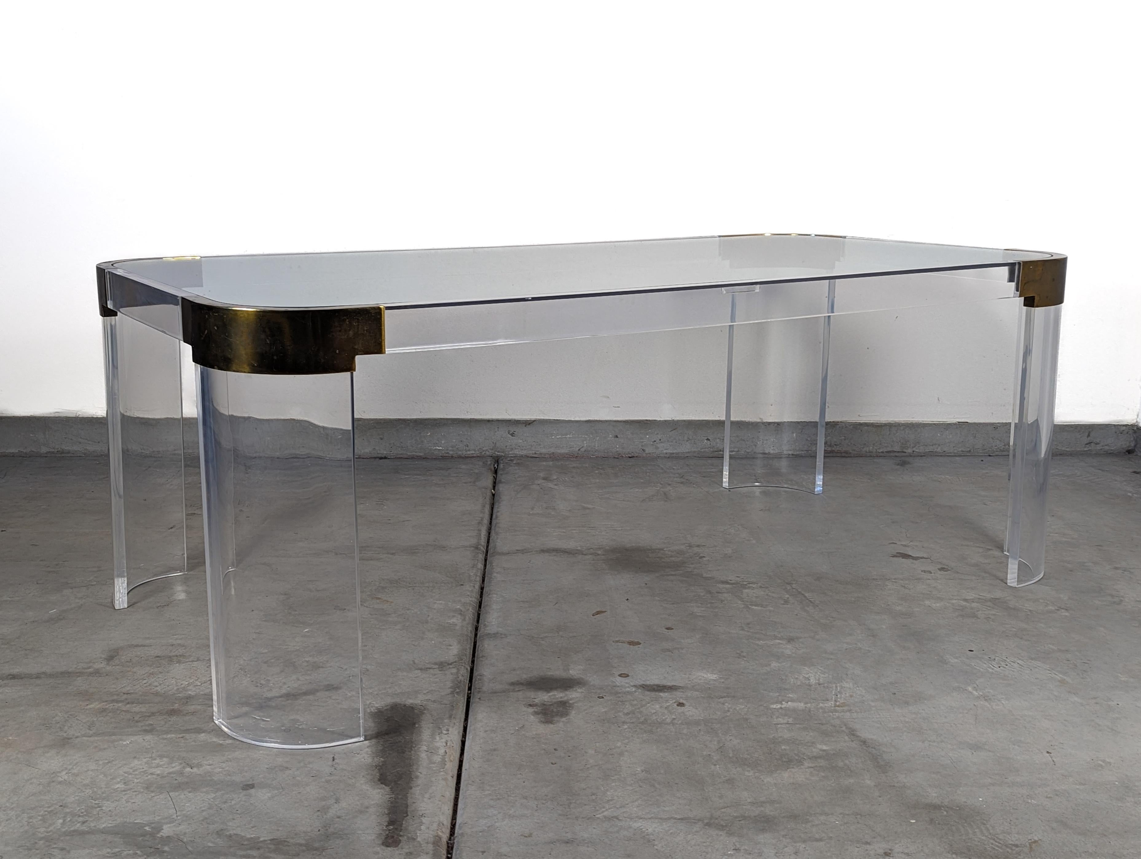 Table de salle à manger en Lucite de Charles Hollis Jones de la ligne « Waterfall », vers 1970 en vente 4