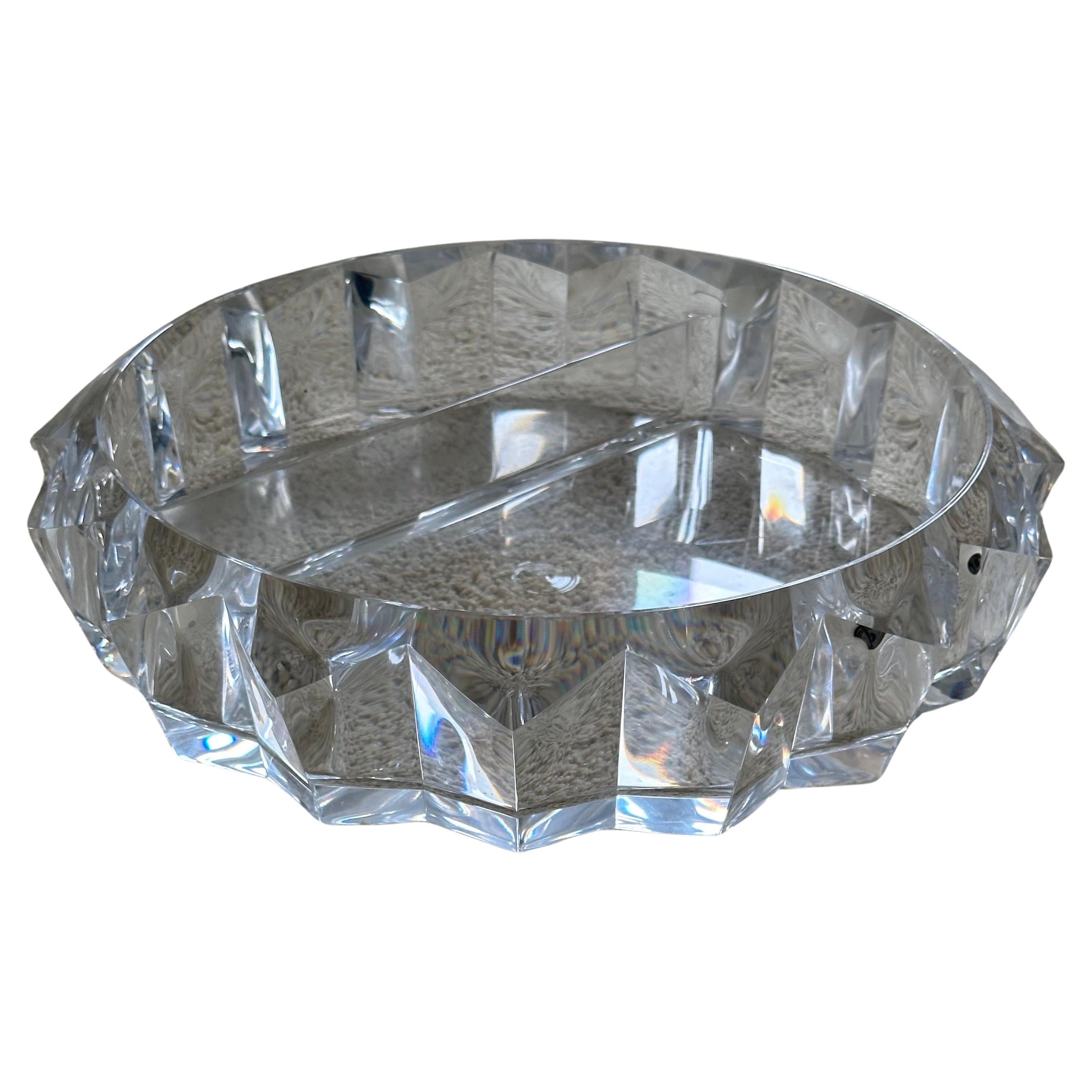 Lucite Divided Chip & Dip Bowl For Sale 4