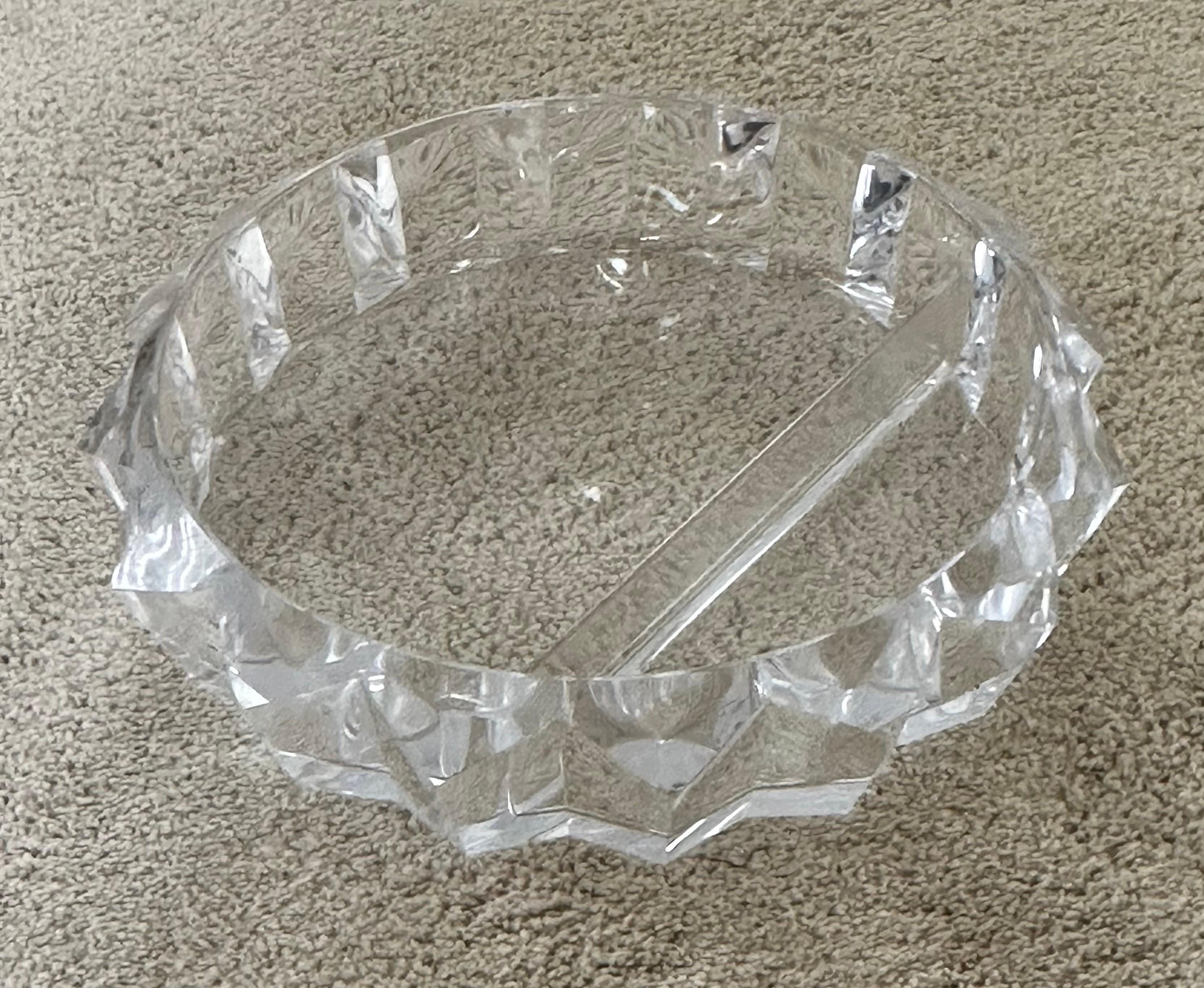 Italian Lucite Divided Chip & Dip Bowl For Sale