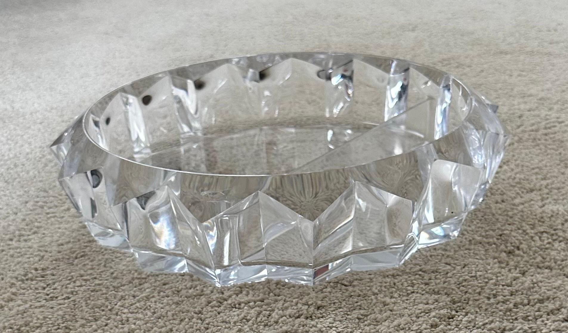 Lucite Divided Chip & Dip Bowl In Good Condition For Sale In San Diego, CA
