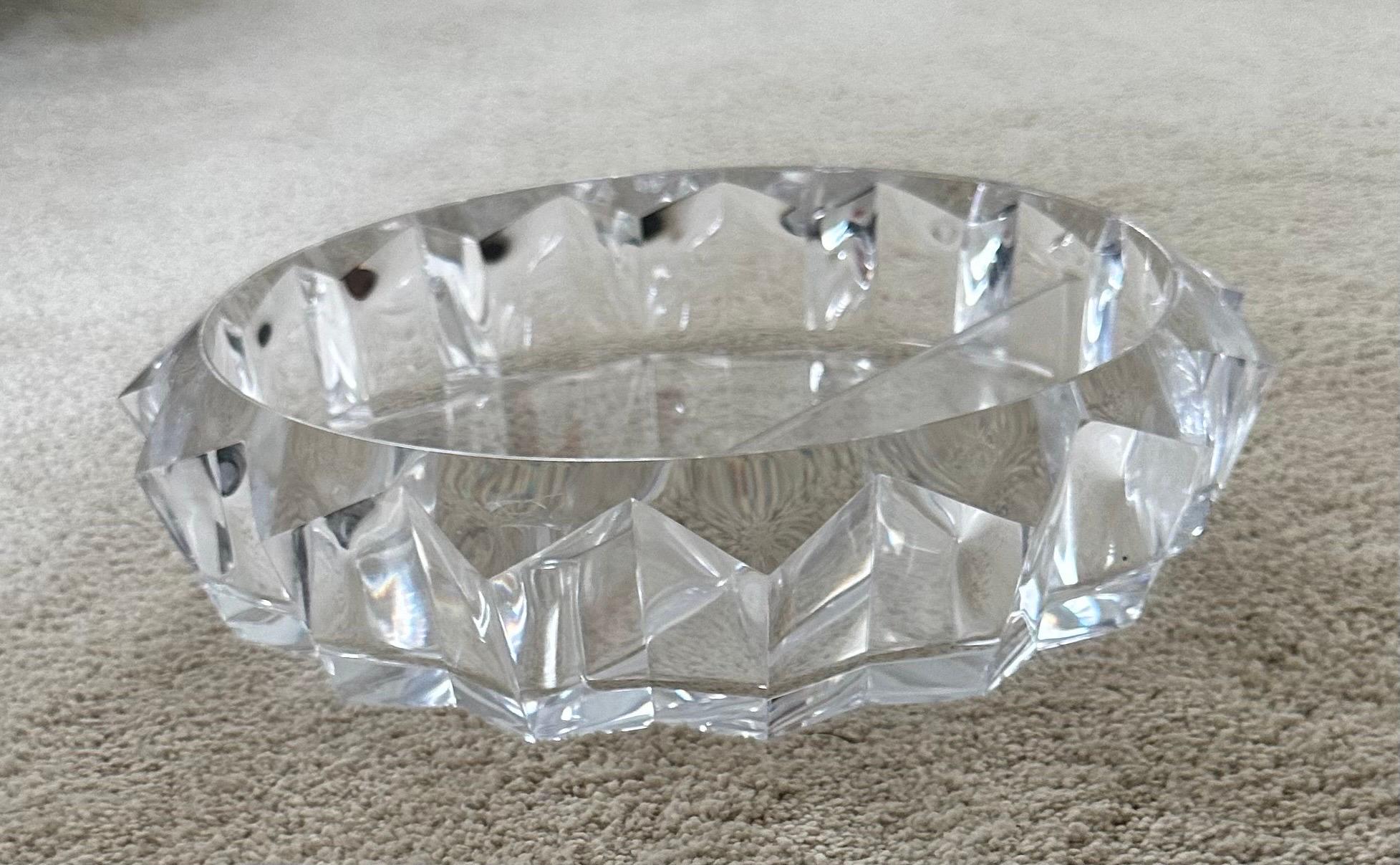 20th Century Lucite Divided Chip & Dip Bowl For Sale