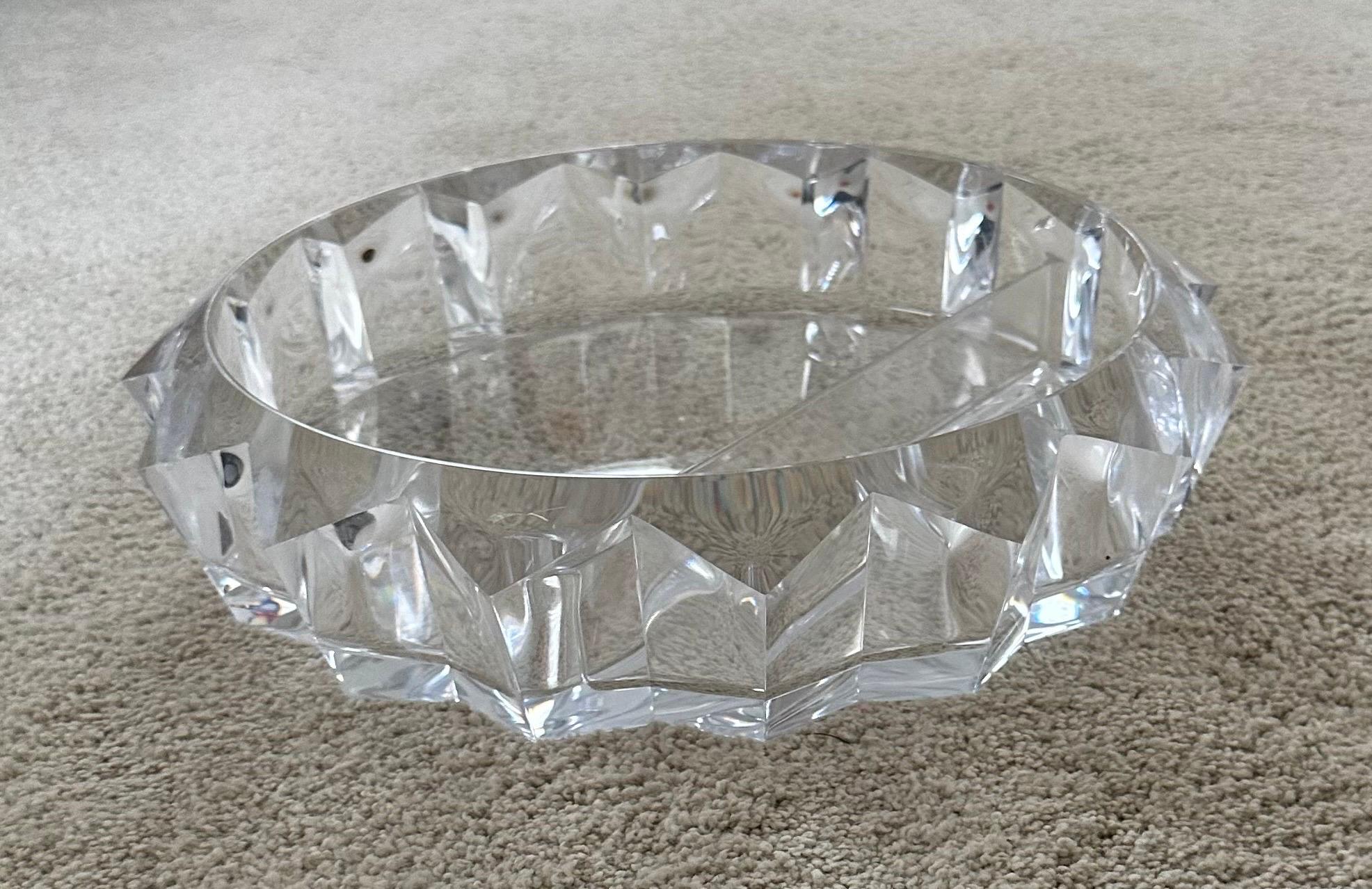 Lucite Divided Chip & Dip Bowl For Sale 1