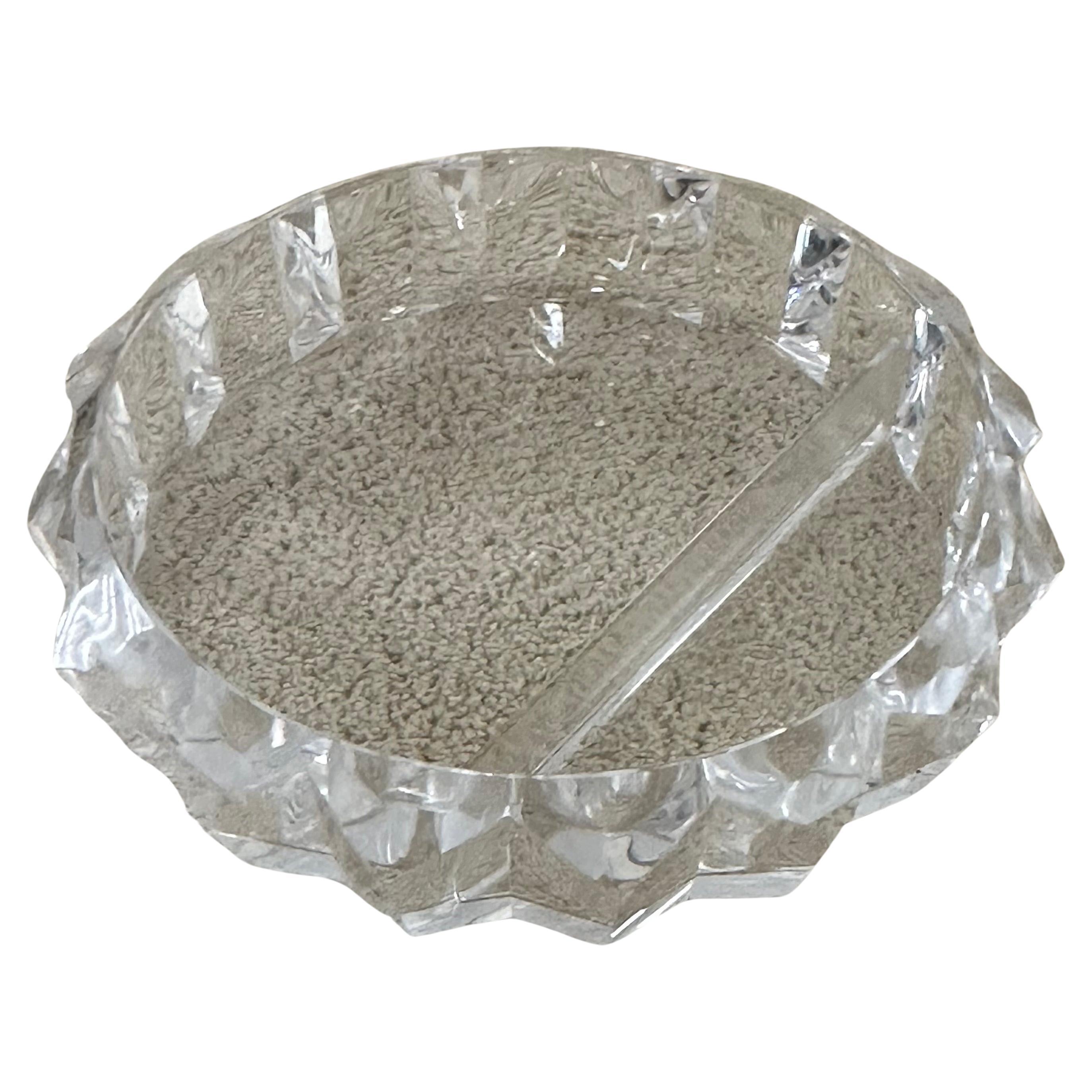 Lucite Divided Chip & Dip Bowl For Sale