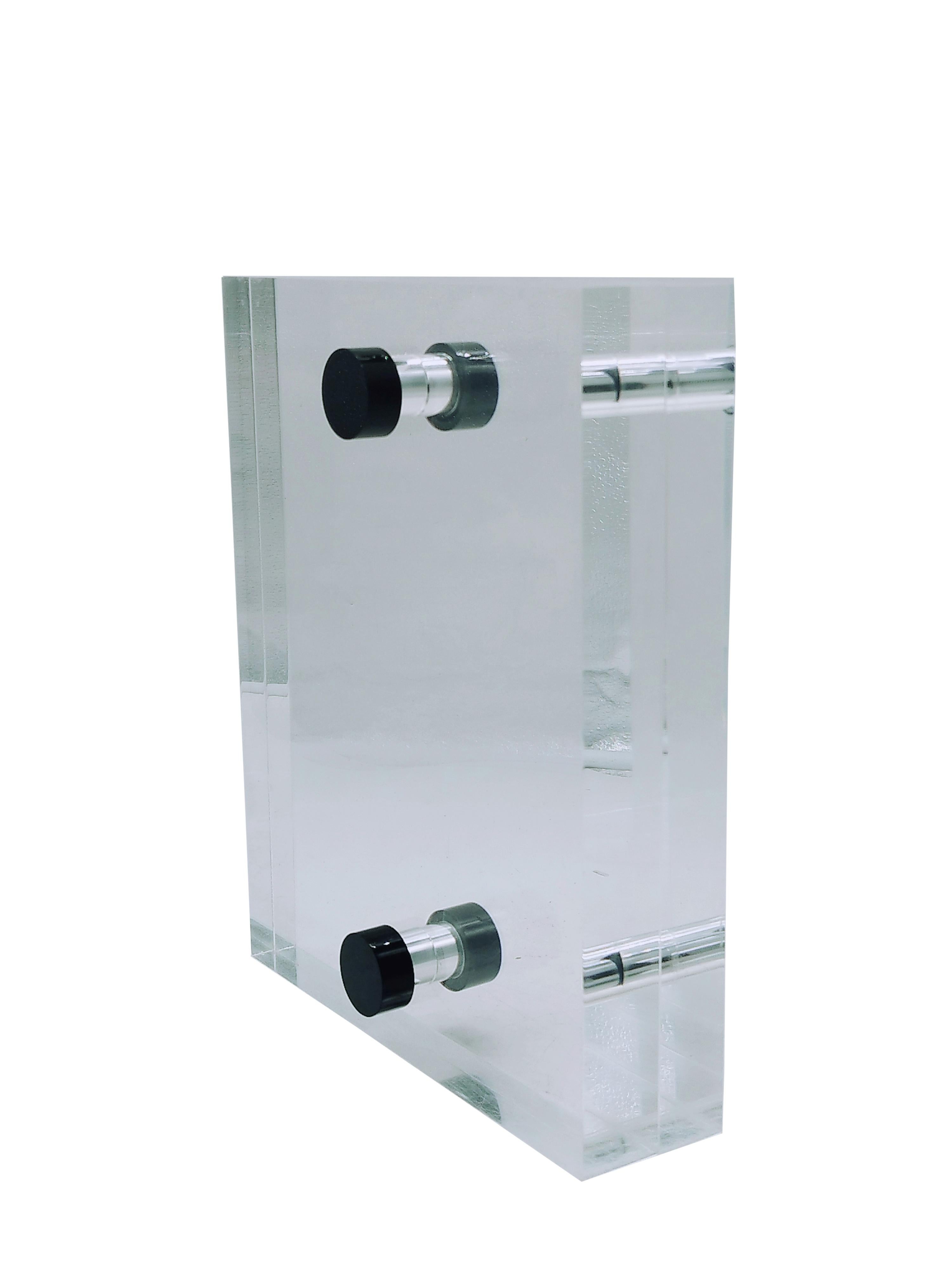 Mid-Century Modern Lucite Double Table Photo Frame, Italy 1980s
