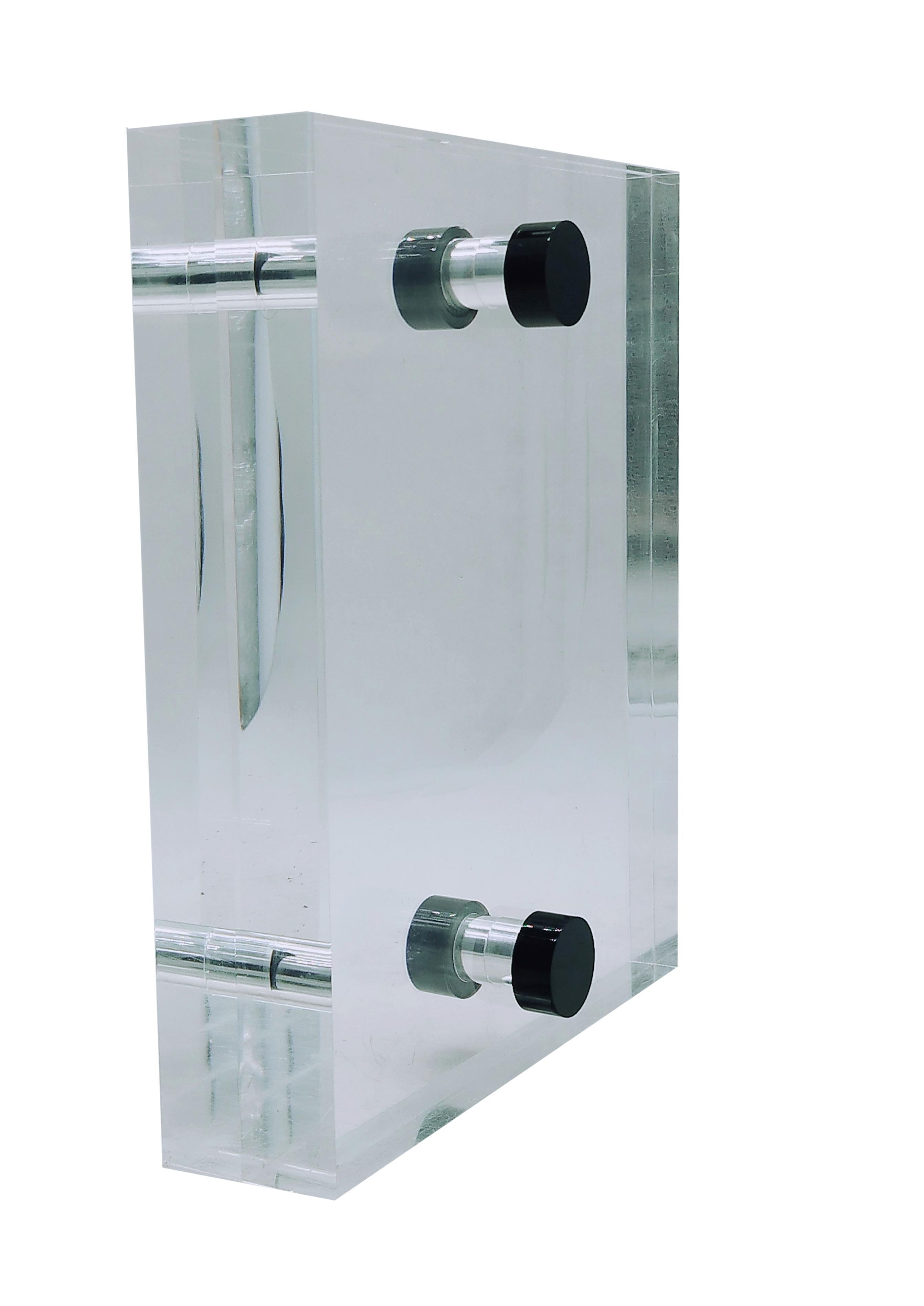 Lucite Double Table Photo Frame, Italy 1980s In Good Condition In Naples, IT