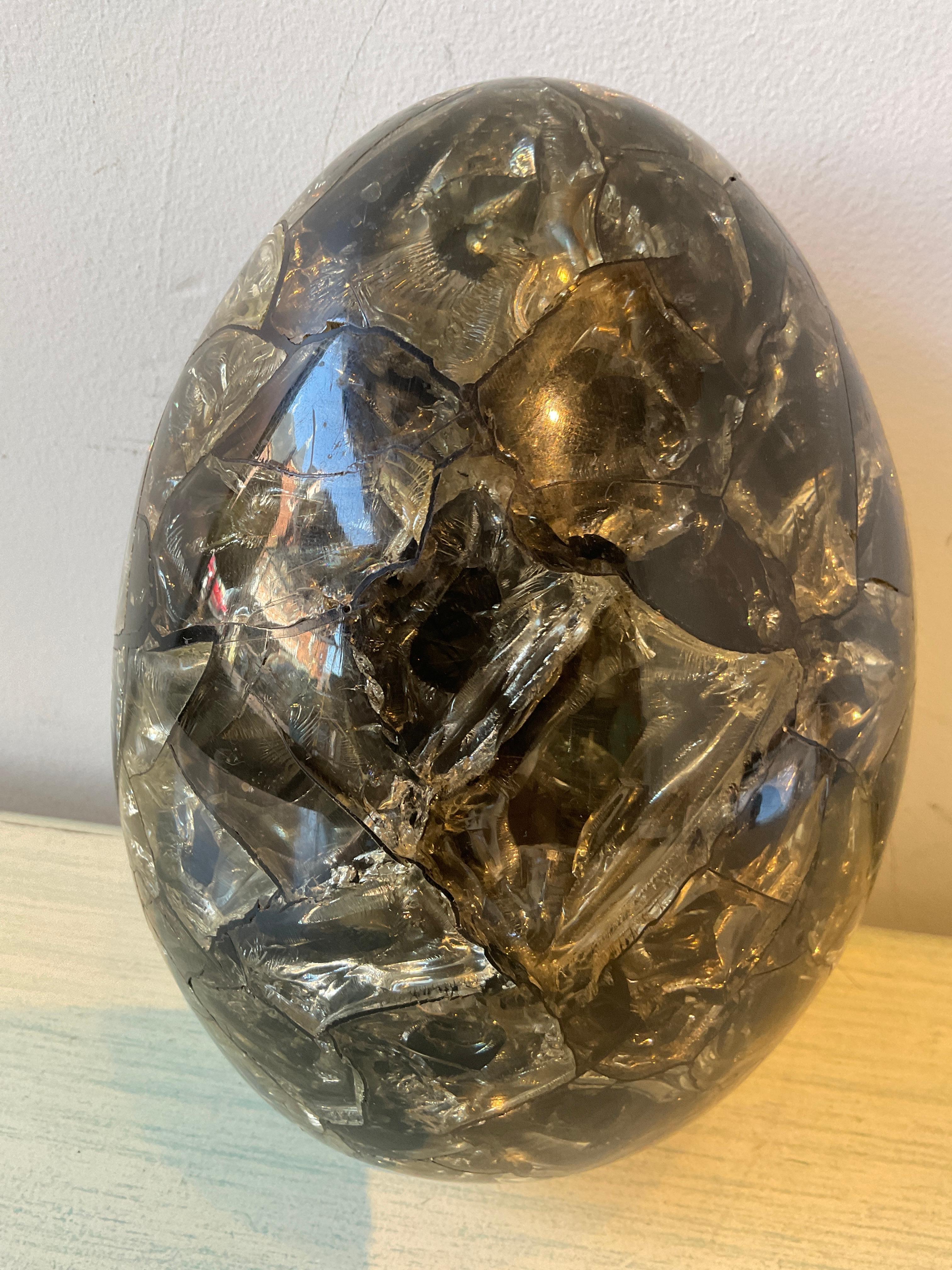 Late 20th Century Lucite Egg Sculpture 