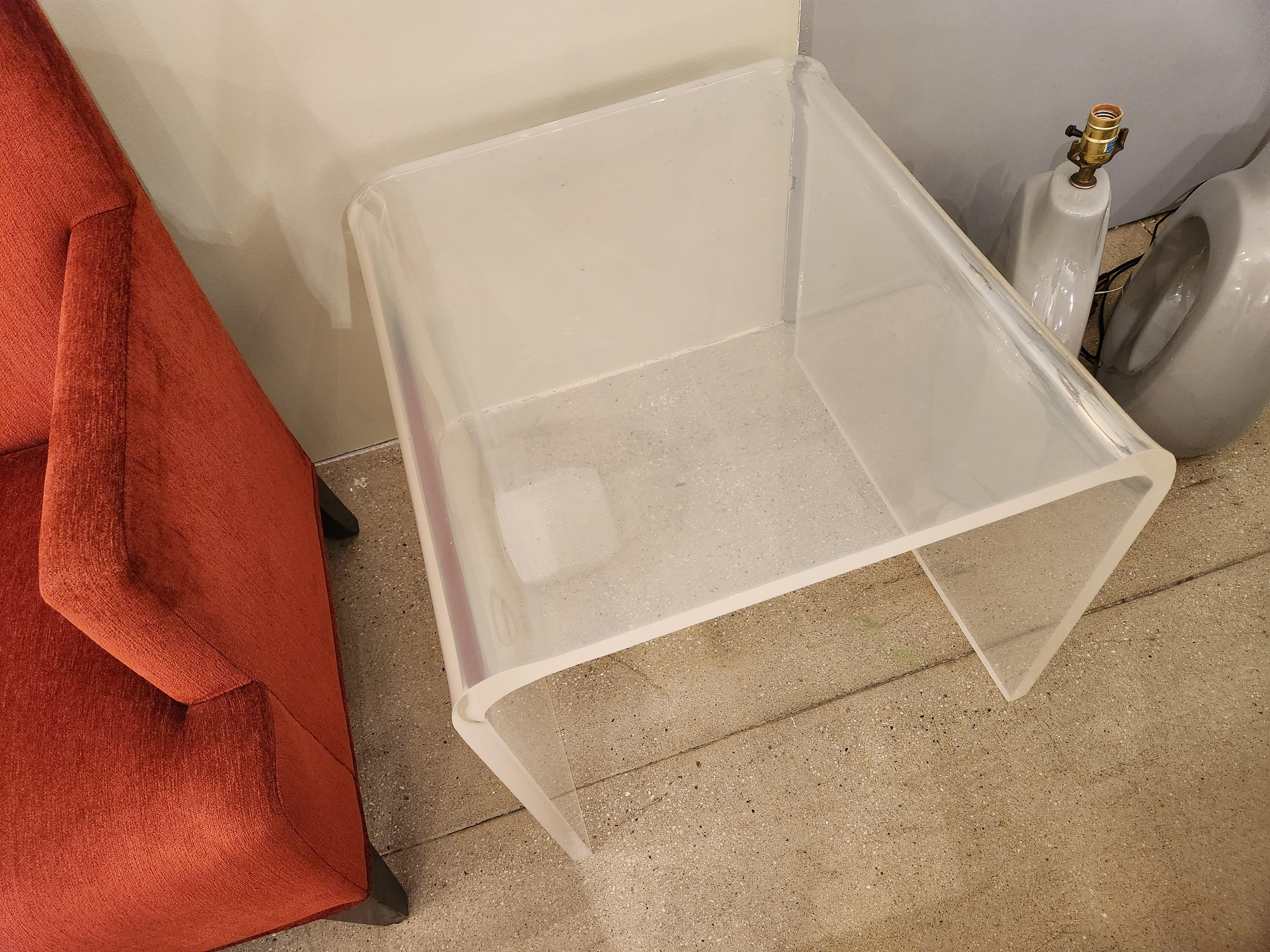 Modern Lucite End Table For Sale