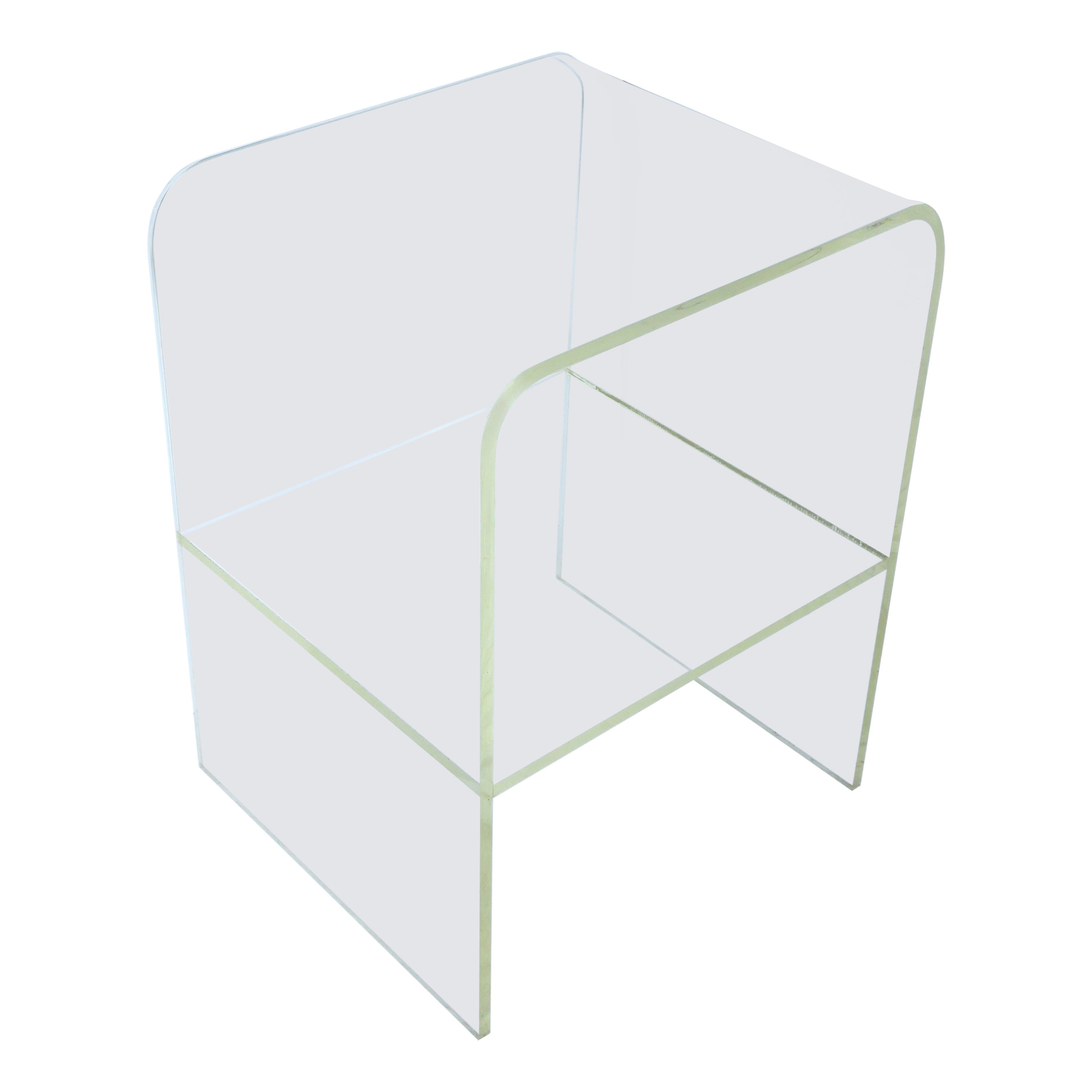 Lucite Beistelltisch mit Regal