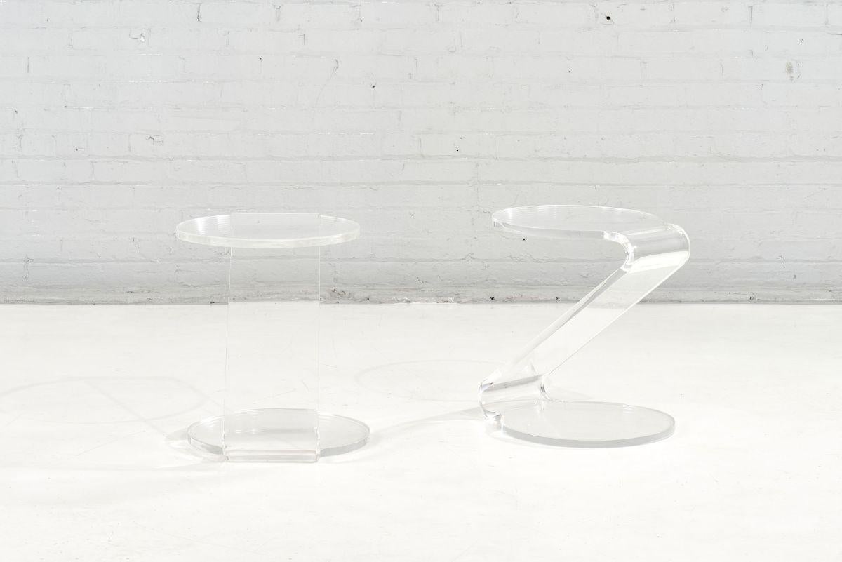 American Lucite End Tables John Harris, 1978 For Sale