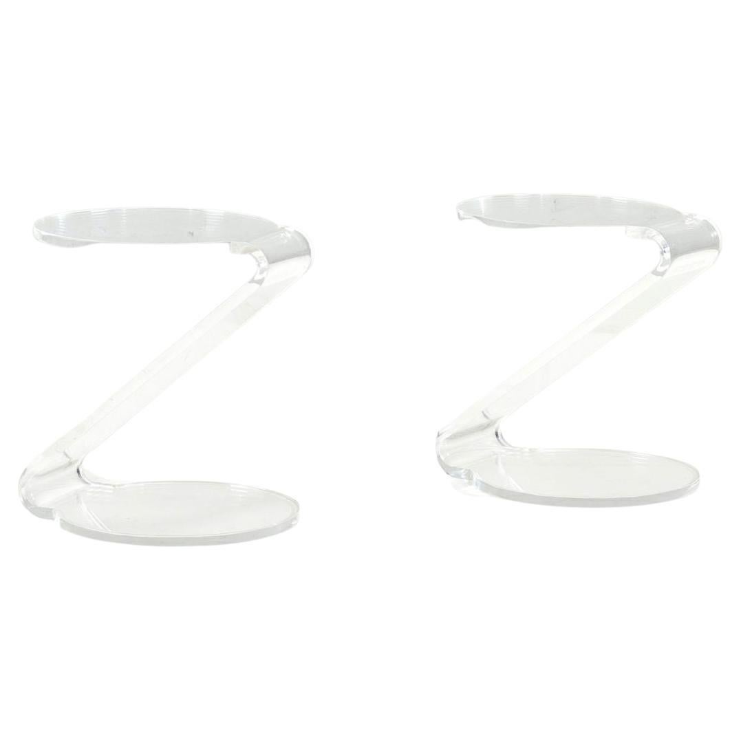 Cantilevered Lucite 'Z' Telephone Table by John Mascheroni at 1stDibs