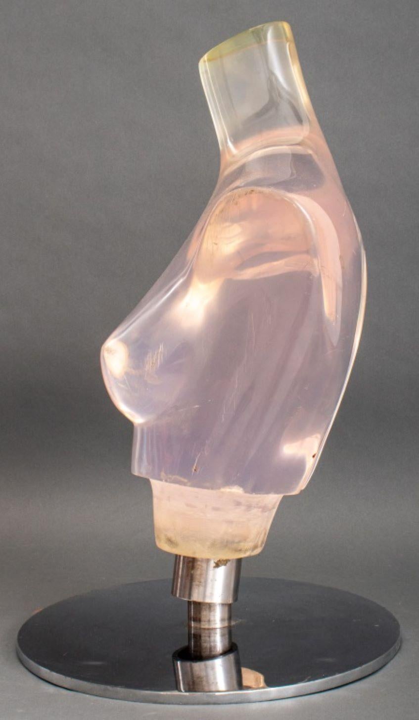 20th Century Lucite Female Bust on Chrome Stand, 1970s For Sale