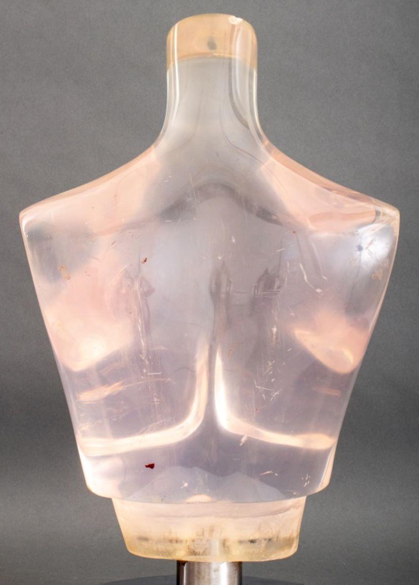 Lucite Female Bust on Chrome Stand, 1970s For Sale 1
