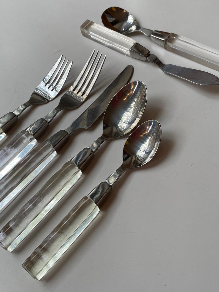 Lucite Flatware Set/ Service for 8 Lifetime Cutlery at 1stDibs