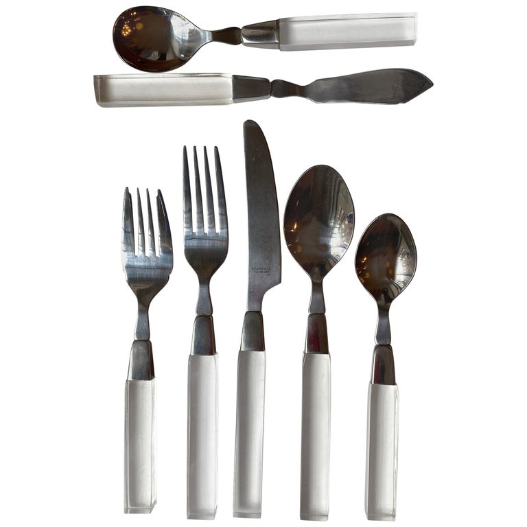 Lucite Flatware Set/ Service for 8 Lifetime Cutlery at 1stDibs