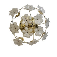 Lucite Flower Flush Mount Ceiling Light Neuhaus Leuchten, Germany, 1980s