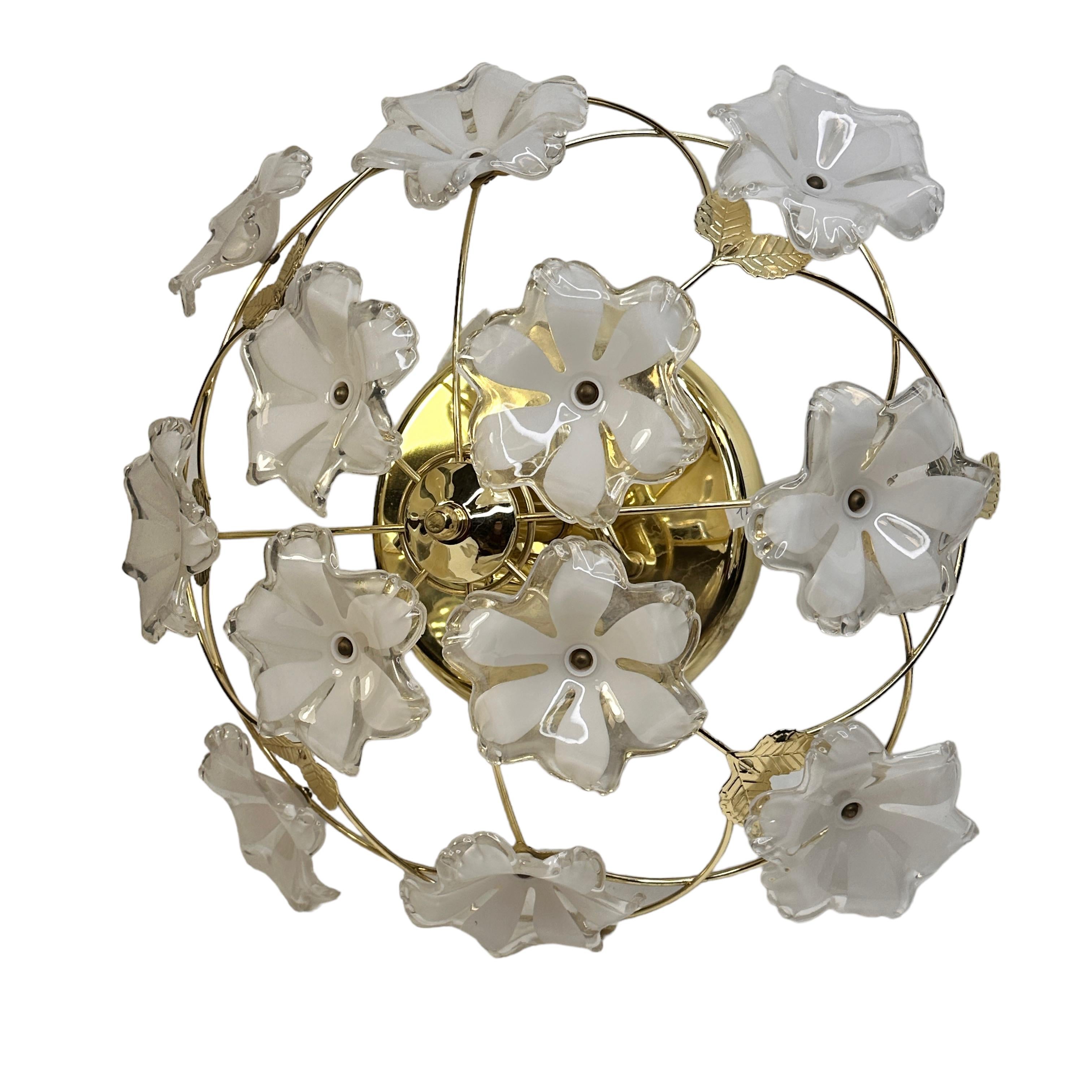 Modern Lucite Flower Flush Mount Ceiling Light Neuhaus Leuchten, Germany, 1980s For Sale