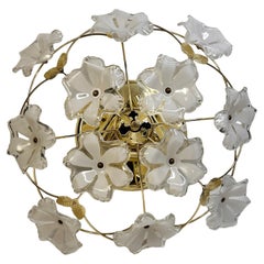 Retro Lucite Flower Flush Mount Ceiling Light Neuhaus Leuchten, Germany, 1980s