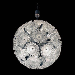 Lucite Flowers Sputnik Chandelier Dandelion Clock, 1960s