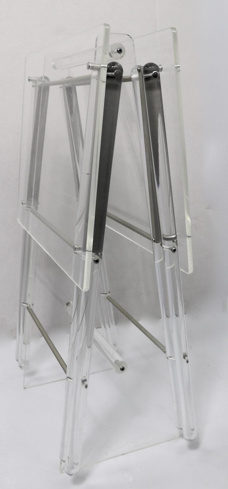 Aluminum Lucite Folding Tables with Lucite Stand