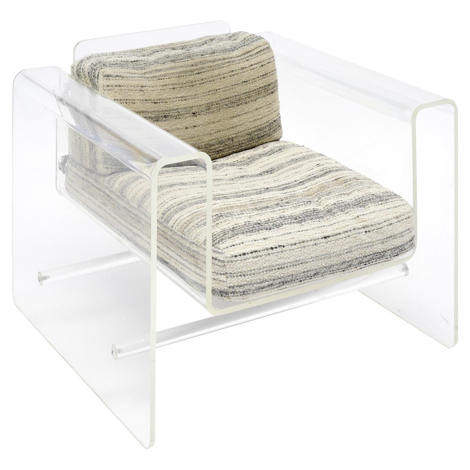 Lucite French Mid-Century Armchair For Sale