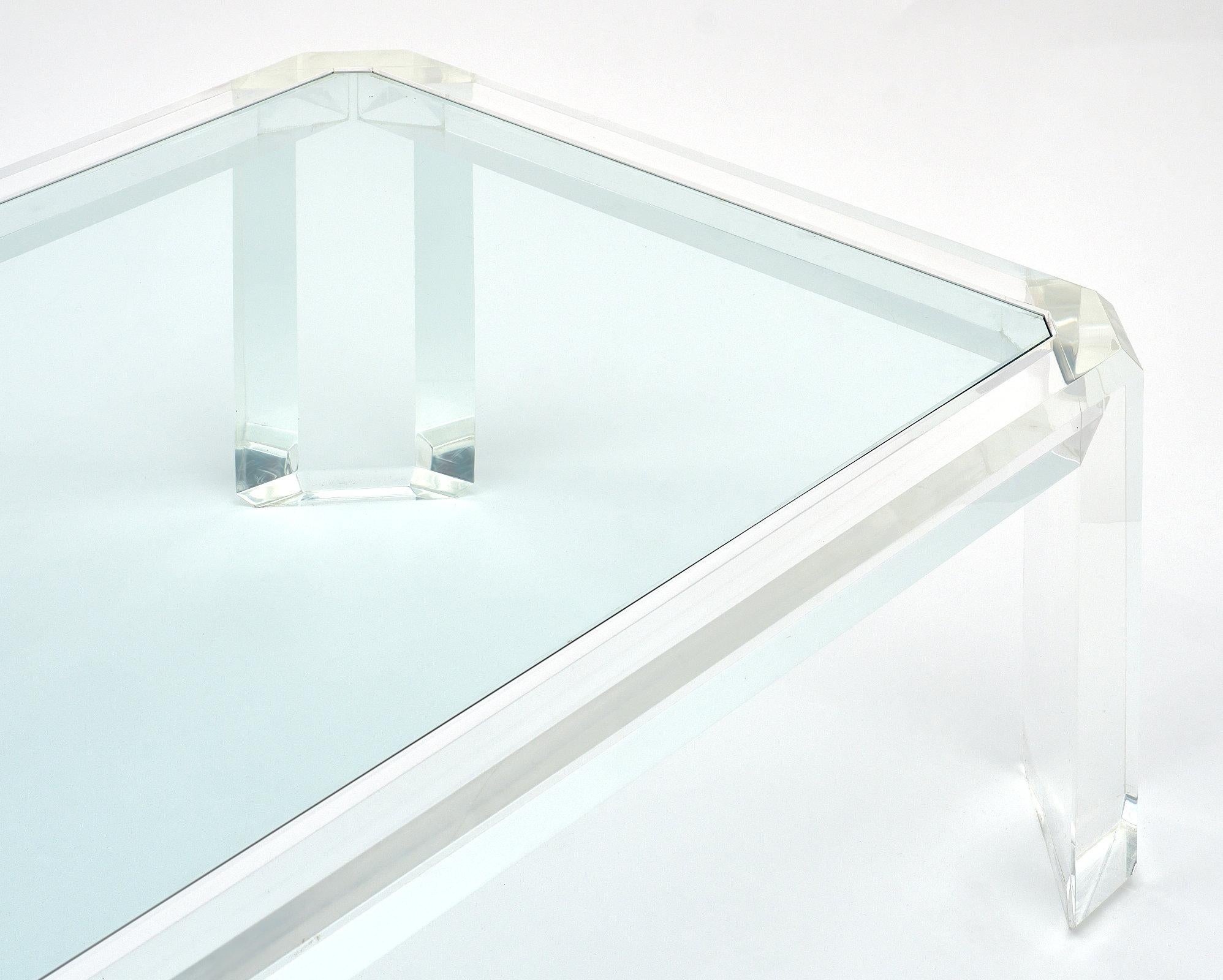 Lucite French Vintage Coffee Table In Good Condition In Austin, TX