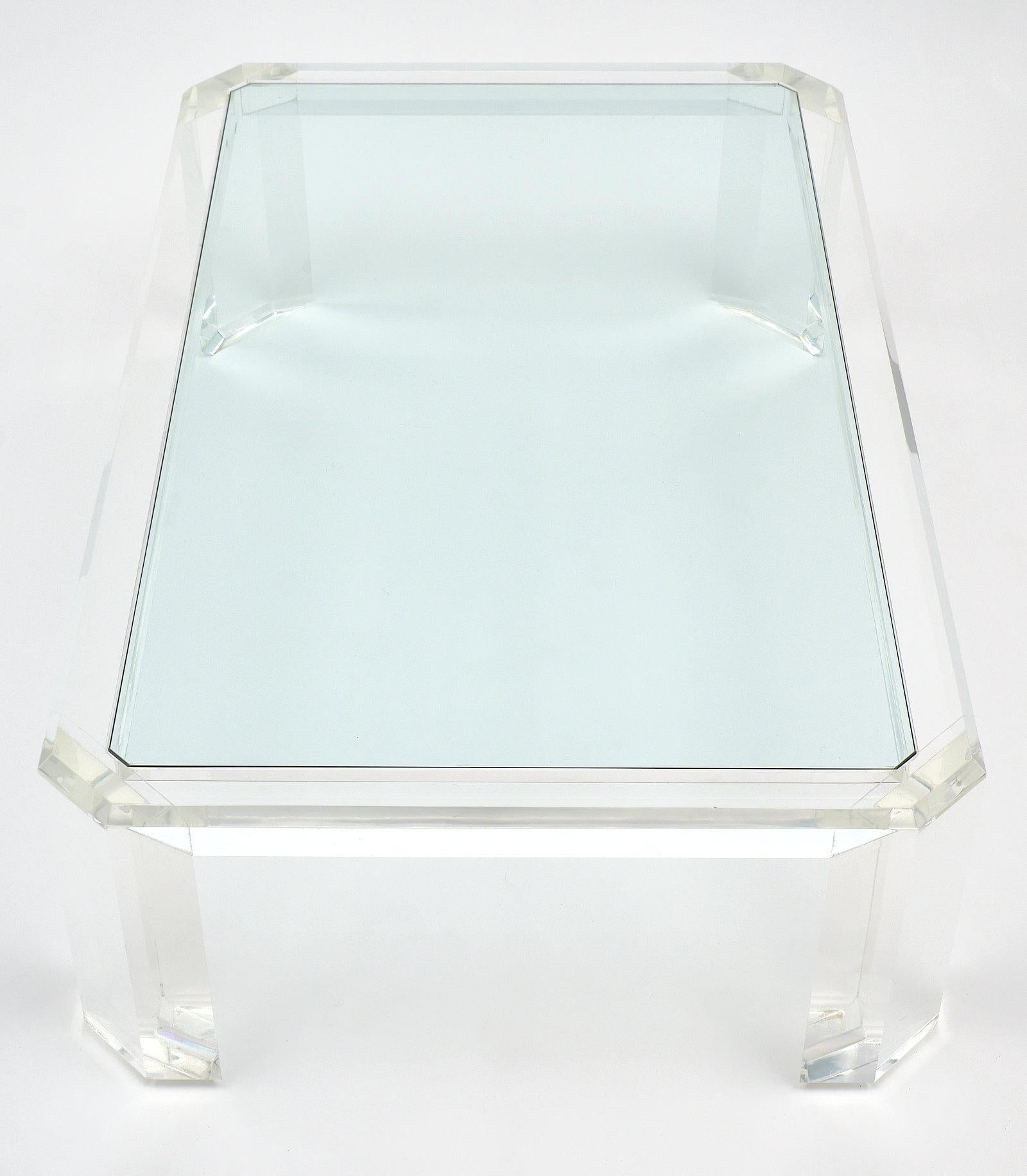 Glass Lucite French Vintage Coffee Table