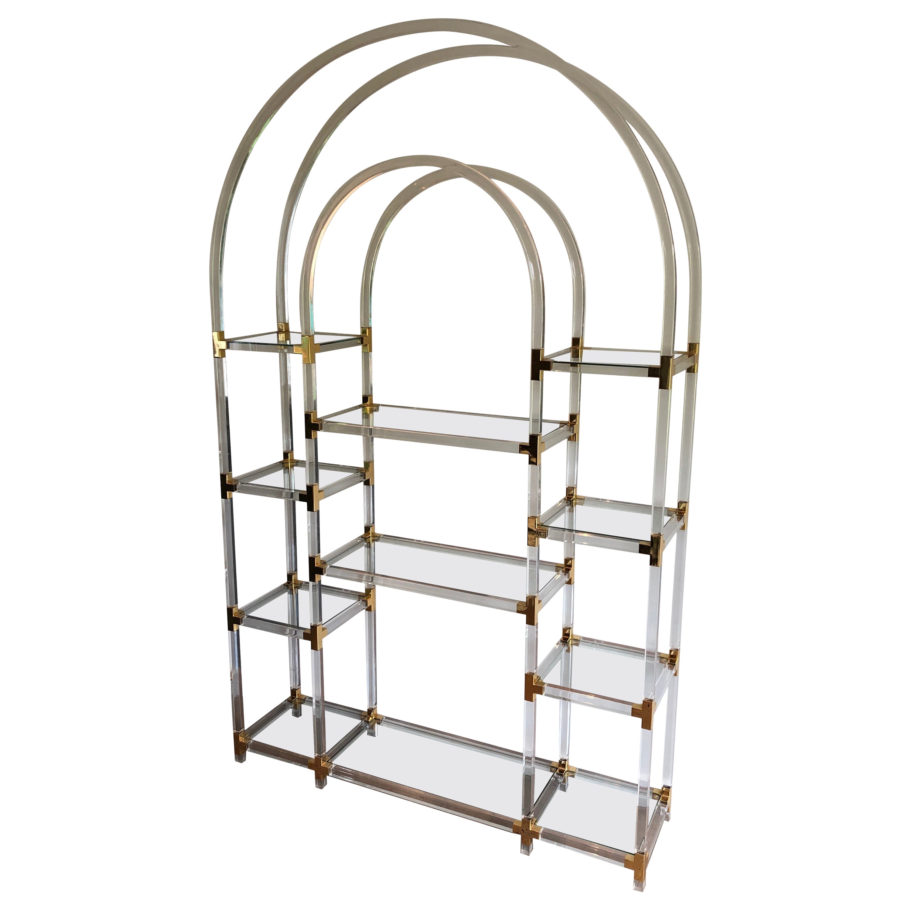 Lucite, métal doré et verre, œuvre américaine de Charles Hollis Jones