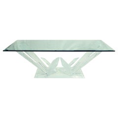 Modern Hollywood Lucite Glacier Iceberg Sculptural Coffee Cocktail Table Glass