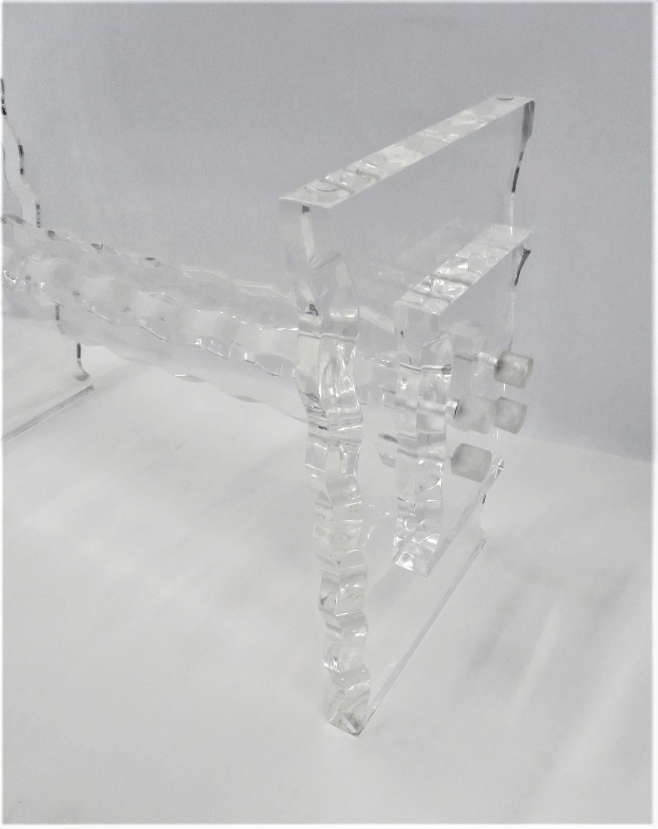 Lucite & Glass 1970s Console Table in the Manner of Hollis Jones or Leon Frost 4