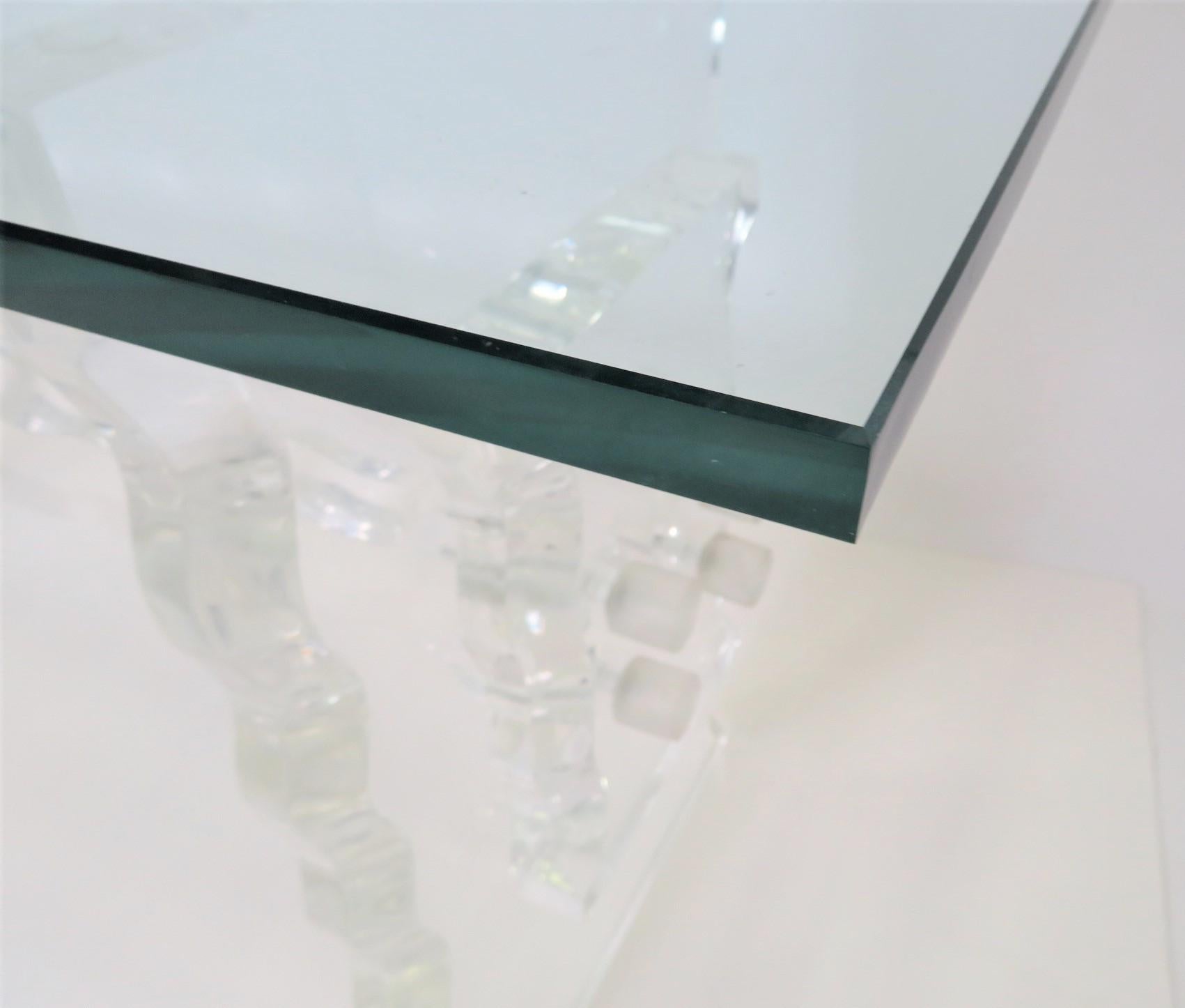 Lucite & Glass 1970s Console Table in the Manner of Hollis Jones or Leon Frost 9