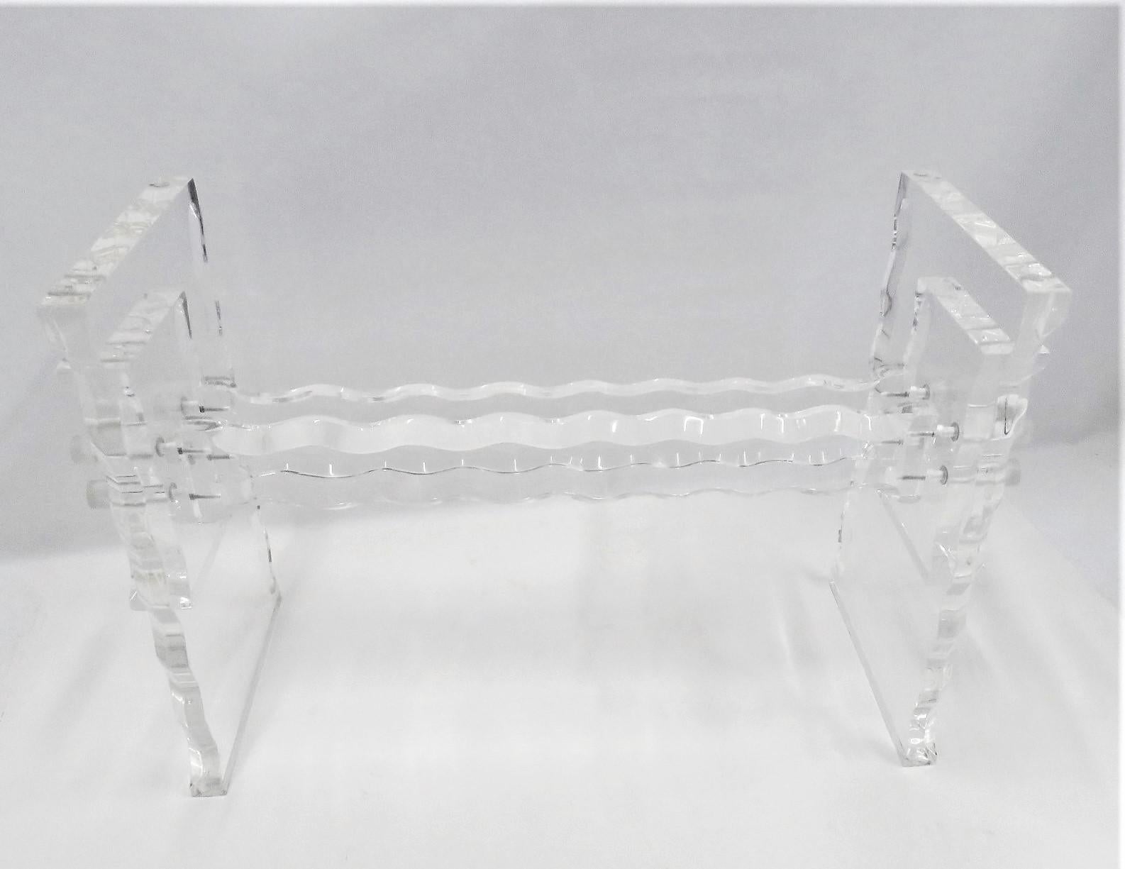 Lucite & Glass 1970s Console Table in the Manner of Hollis Jones or Leon Frost 11