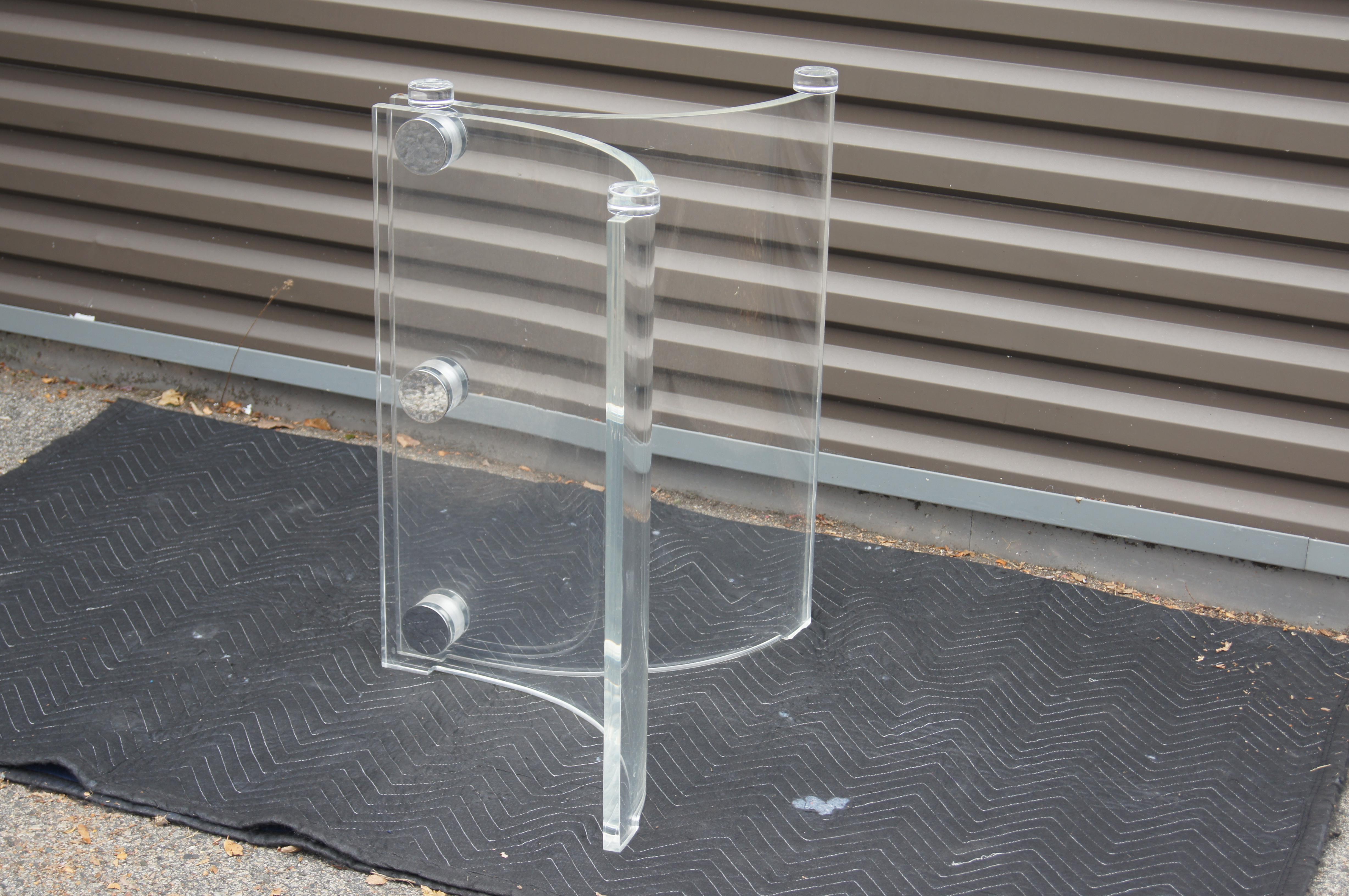 Fin du 20e siècle Table centrale en lucite, verre et chrome de Vladimir Kagan en vente