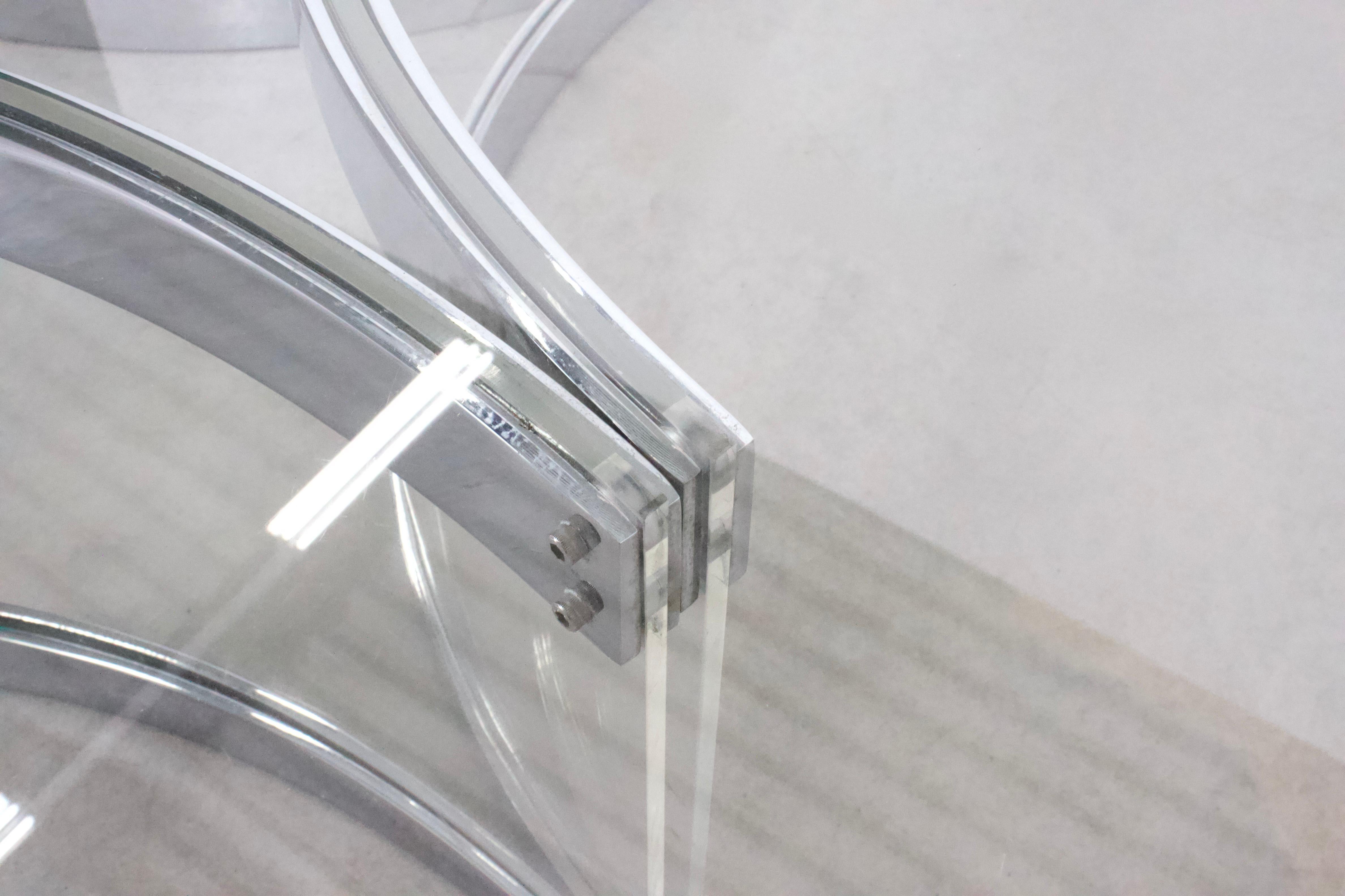 Italian Lucite, Glass and Chrome Coffee Table by Alessandro Albrizzi, 1970s For Sale